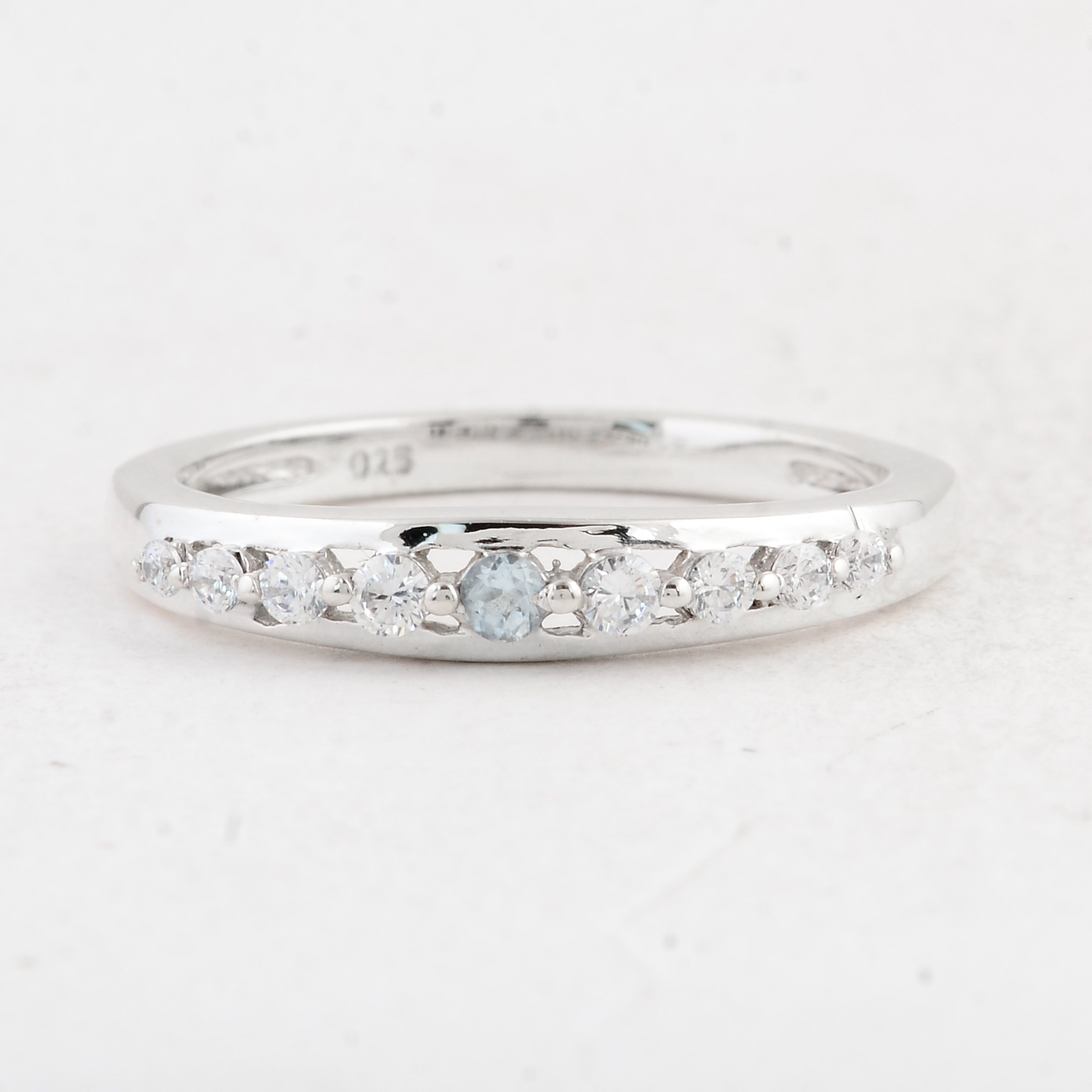 NO RESERVE 0.36 Ct Round Swiss Blue Topaz 925 Sterling Silver Ring