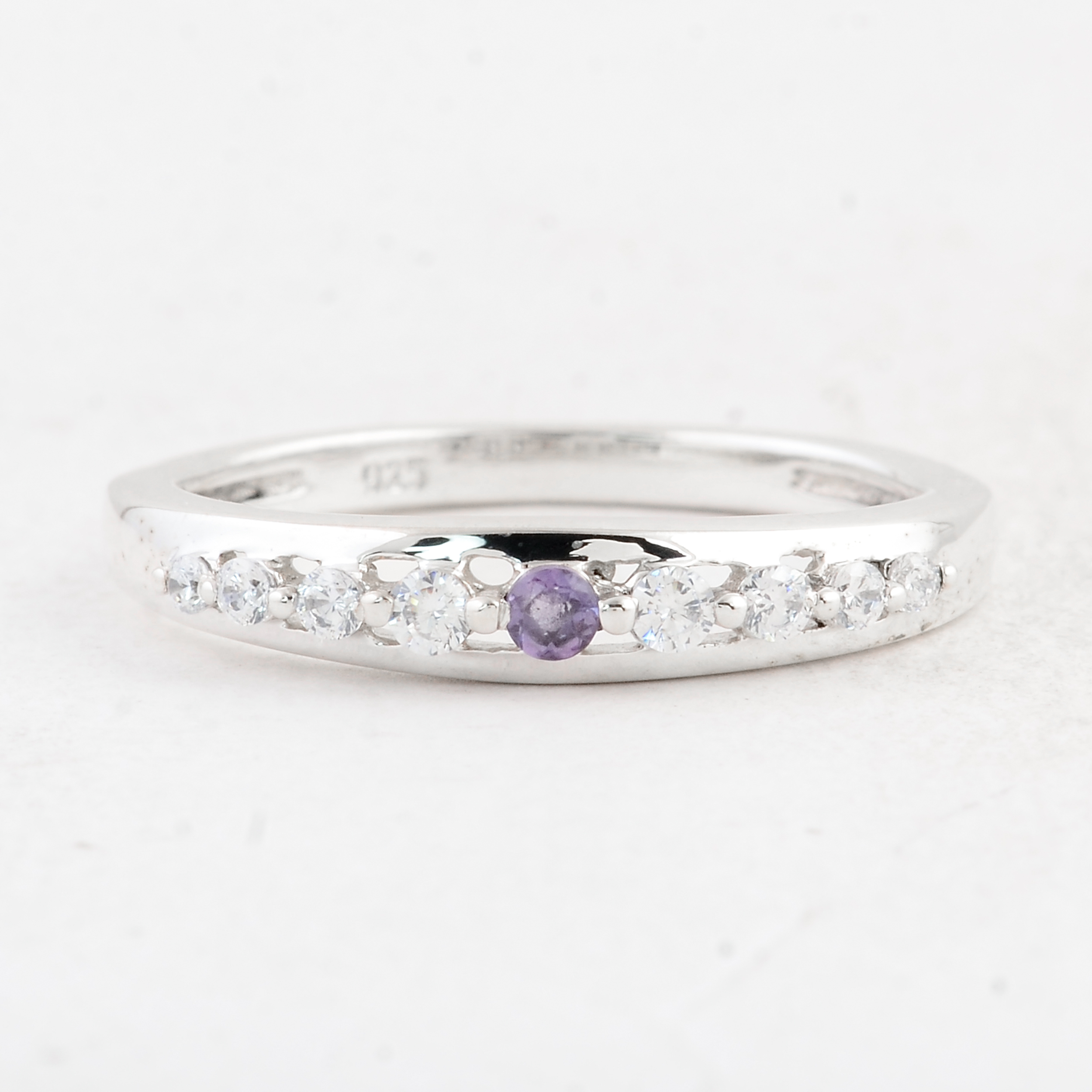 NO RESERVE 0.38 Ct Round Amethyst 925 Sterling Silver Ring