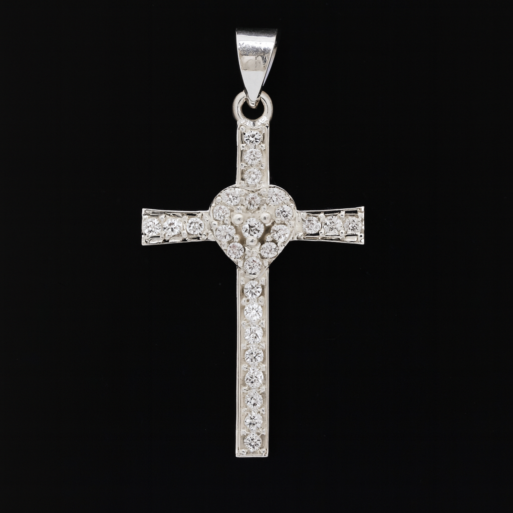 NO RESERVE 0.41 Ct Round Cubic Zirconia 925 Sterling Silver Pendant