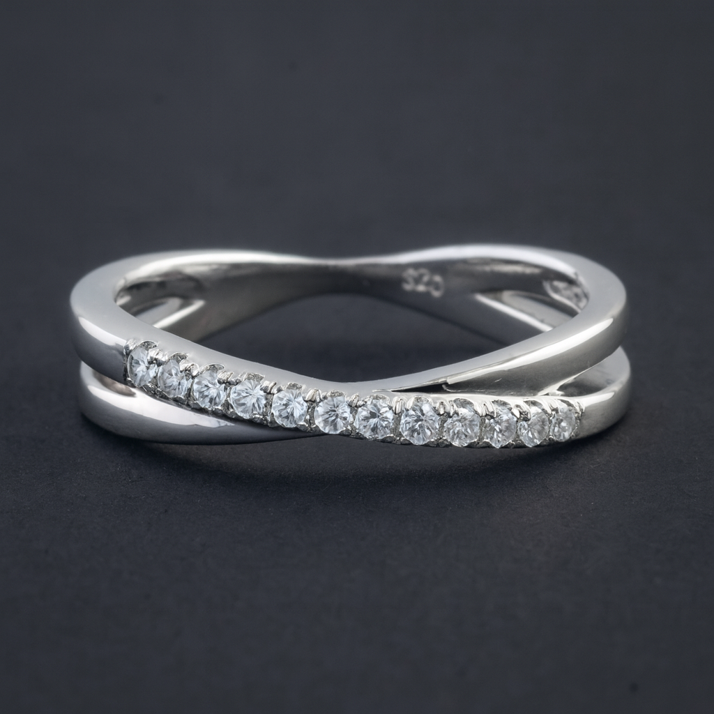 NO RESERVE 0.41 Ct Round Cubic Zirconia 925 Sterling Silver Ring