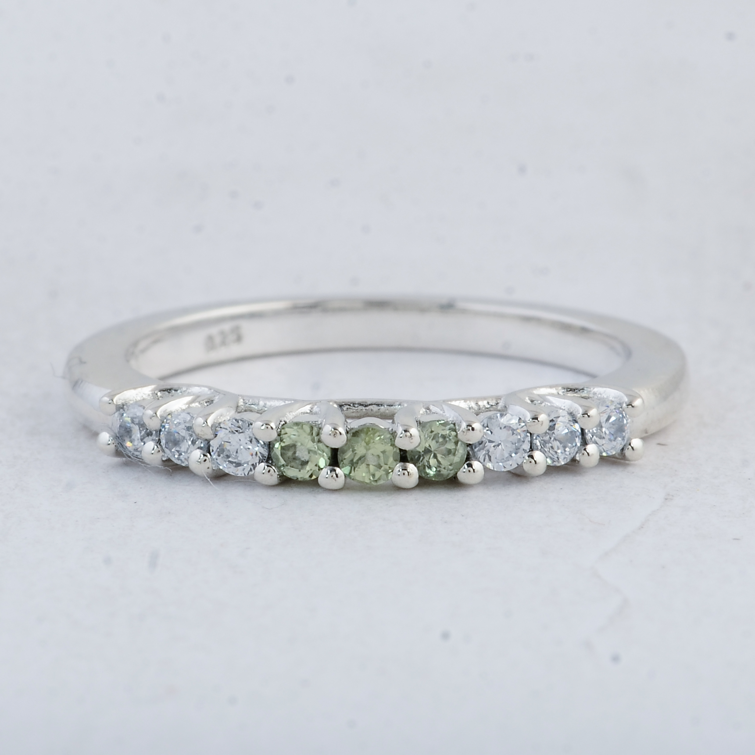 NO RESERVE 0.44 Ct Round Peridot 925 Sterling Silver Ring