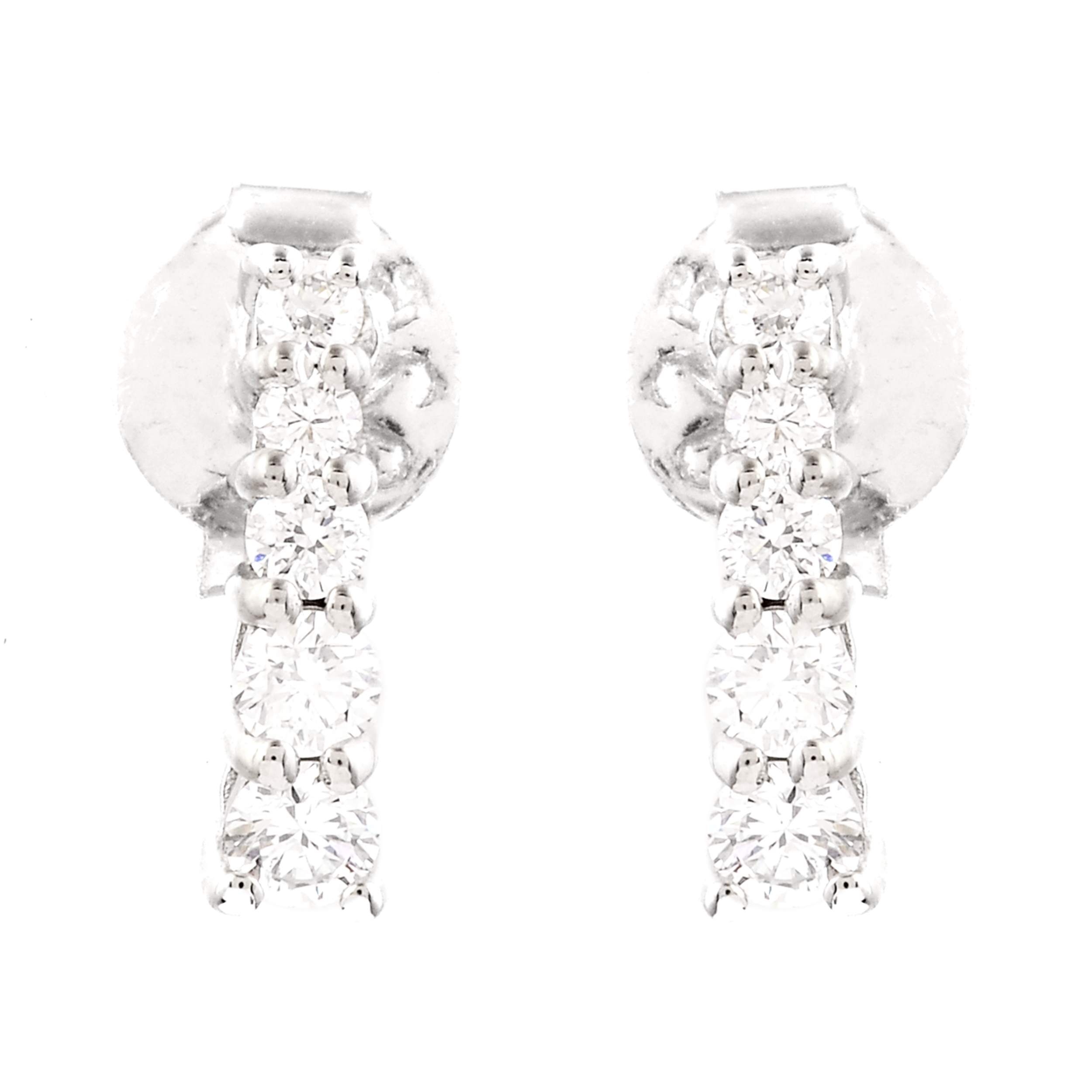 NO RESERVE 0.45 Ct Round Lab Grown Diamond 925 Silver Earrings