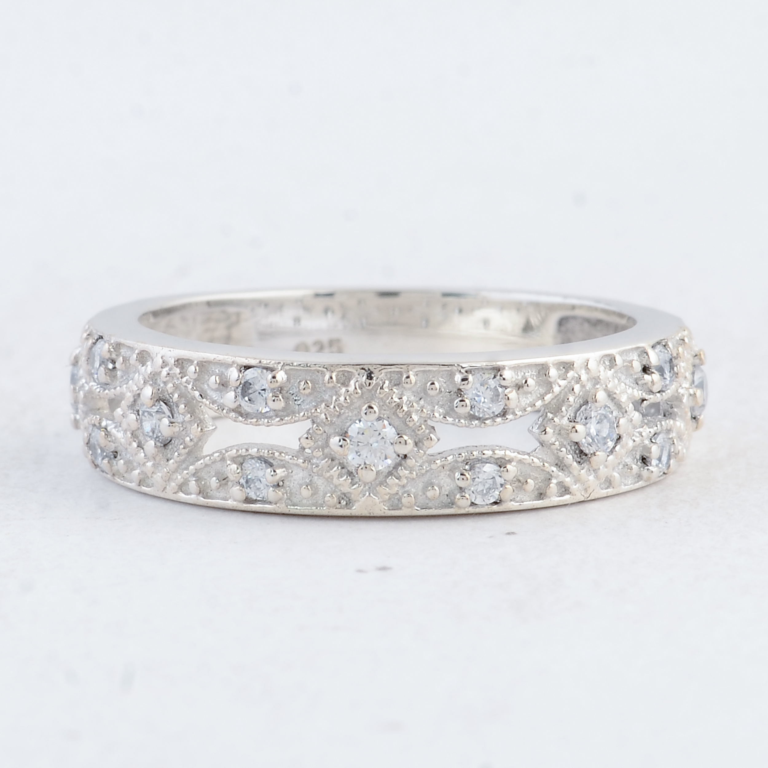 NO RESERVE 0.52 Ct Round Cubic Zirconia 925 Sterling Silver Ring