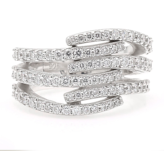 NO RESERVE 0.59 Ct Round Cubic Zirconia 925 Sterling Silver Ring