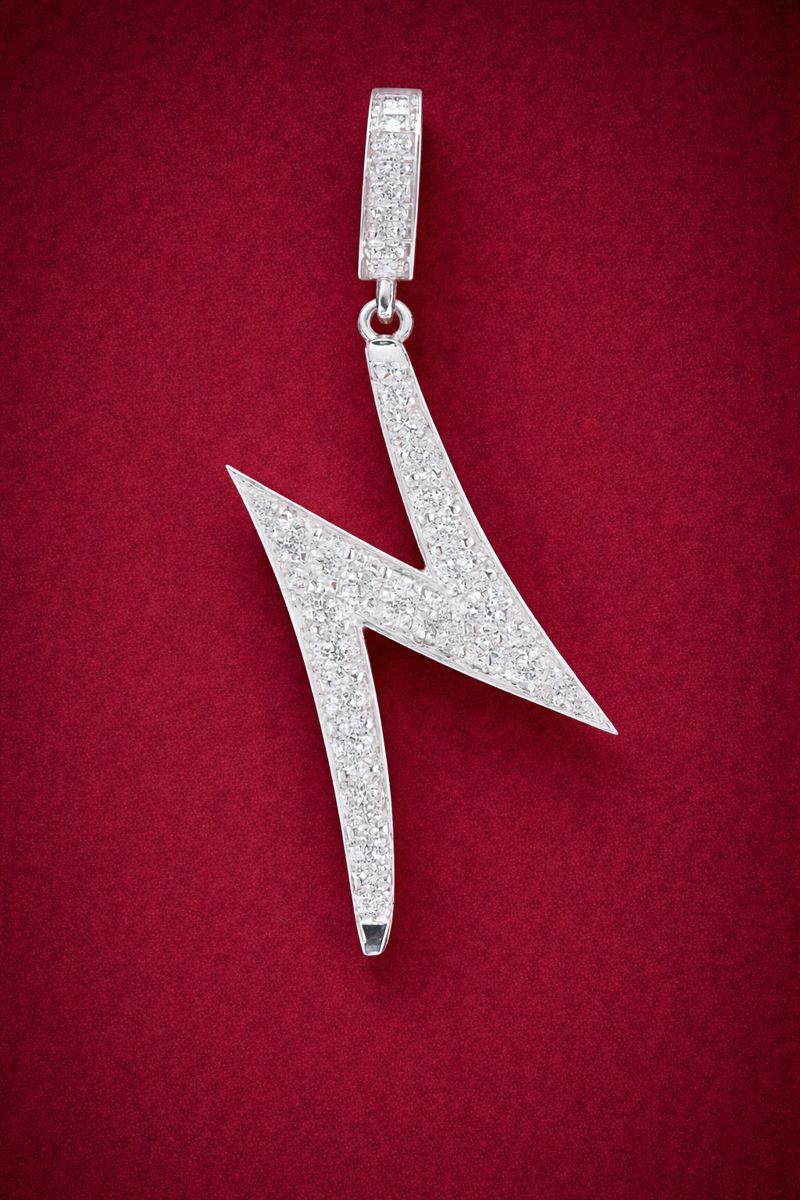 NO RESERVE 0.63 Ct Round Cubic Zirconia 925 Sterling Silver Pendant