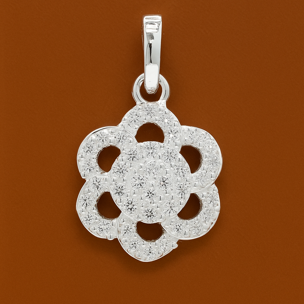 NO RESERVE 0.66 Ct Round Cubic Zirconia 925 Sterling Silver Pendant