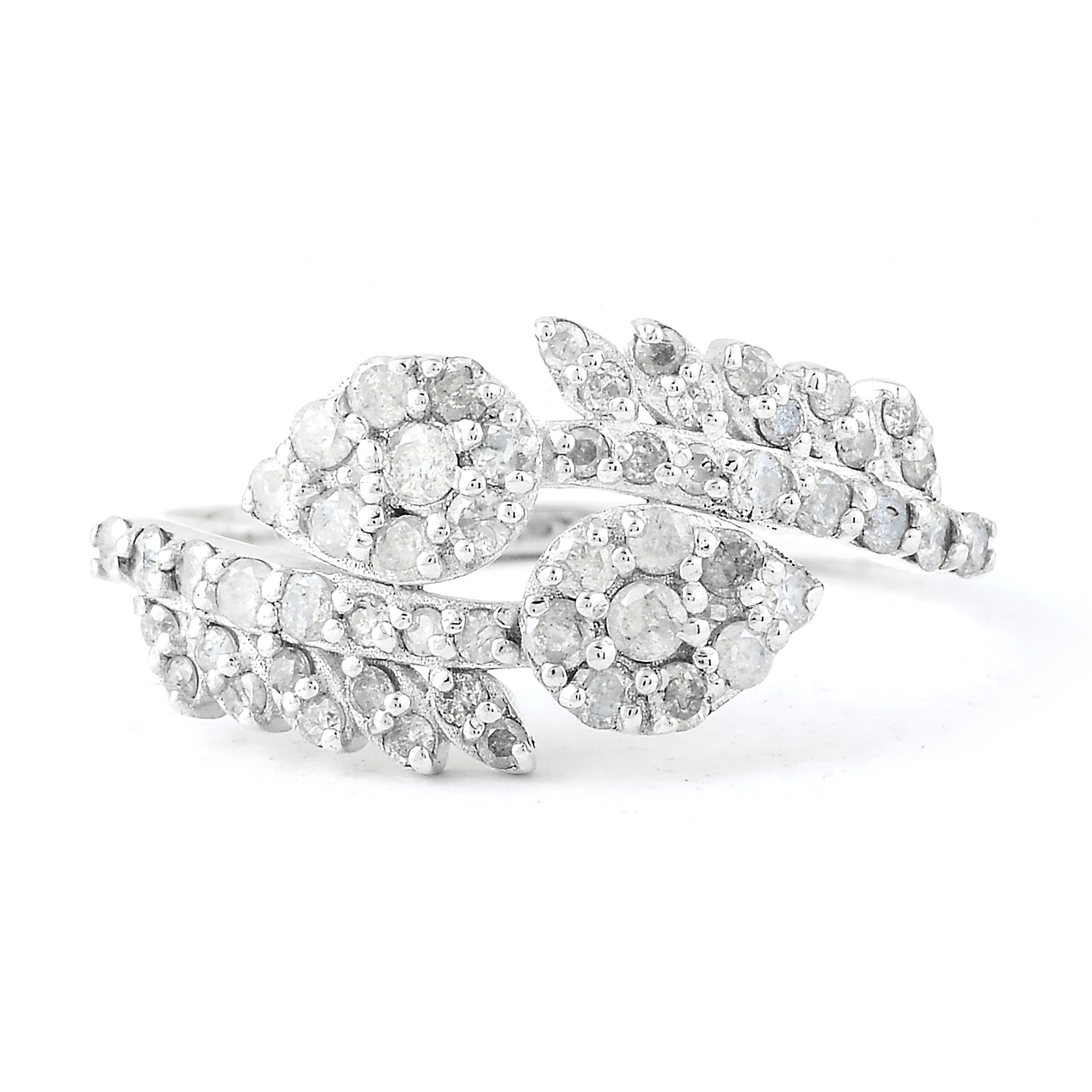 NO RESERVE 0.67 Ct Round Diamond 925 Sterling Silver Ring