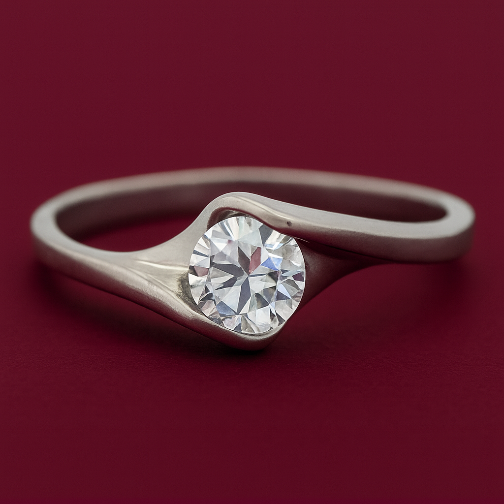 NO RESERVE 0.68 Ct Cubic Zirconia 925 Sterling Silver Ring