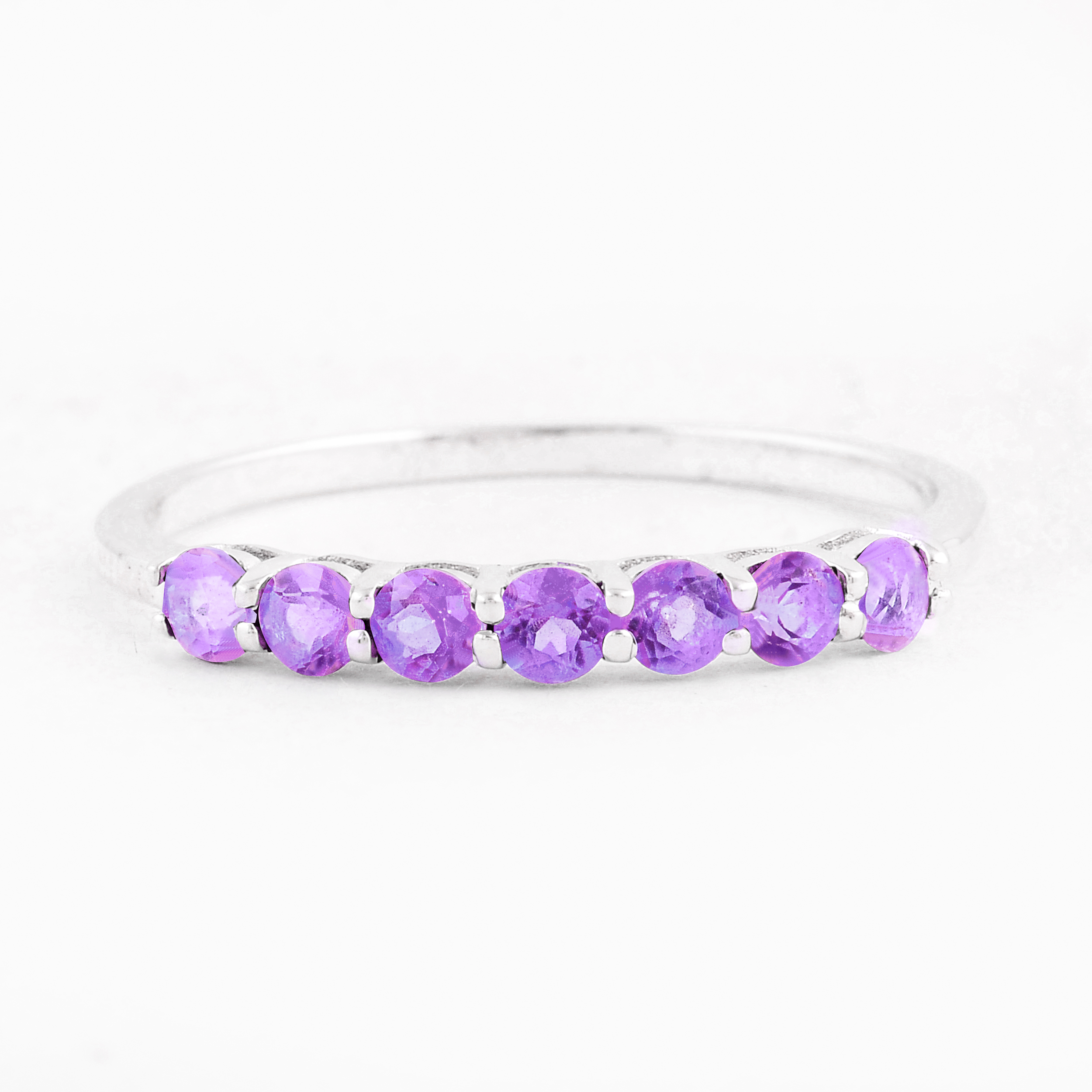 NO RESERVE 0.68 Ct Round Amethyst, 925 Sterling Silver Ring