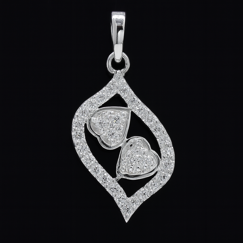 NO RESERVE 0.78 Ct Round Cubic Zirconia 925 Sterling Silver Pendant