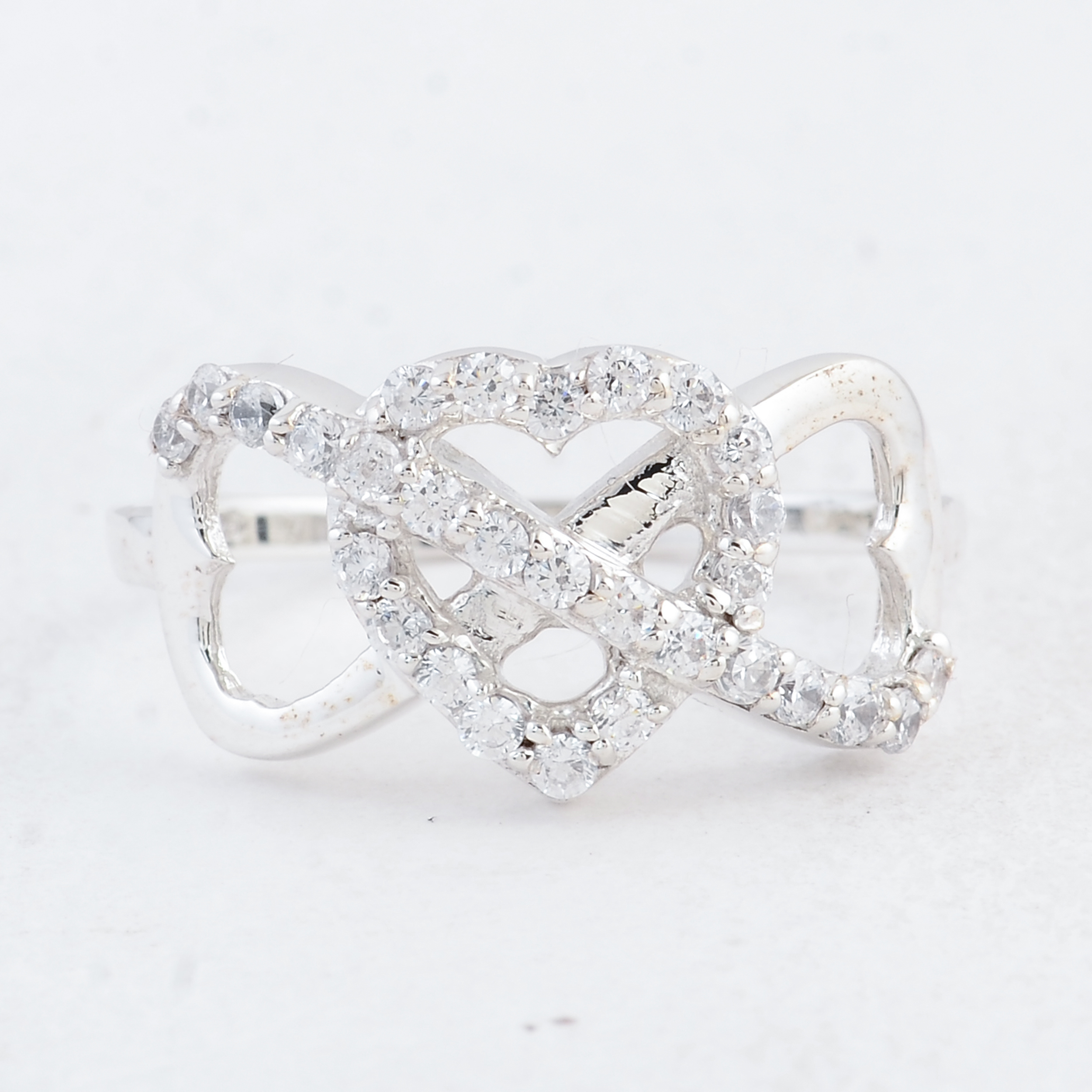 NO RESERVE 0.81 Ct Round Cubic Zirconia 925 Sterling Silver Ring