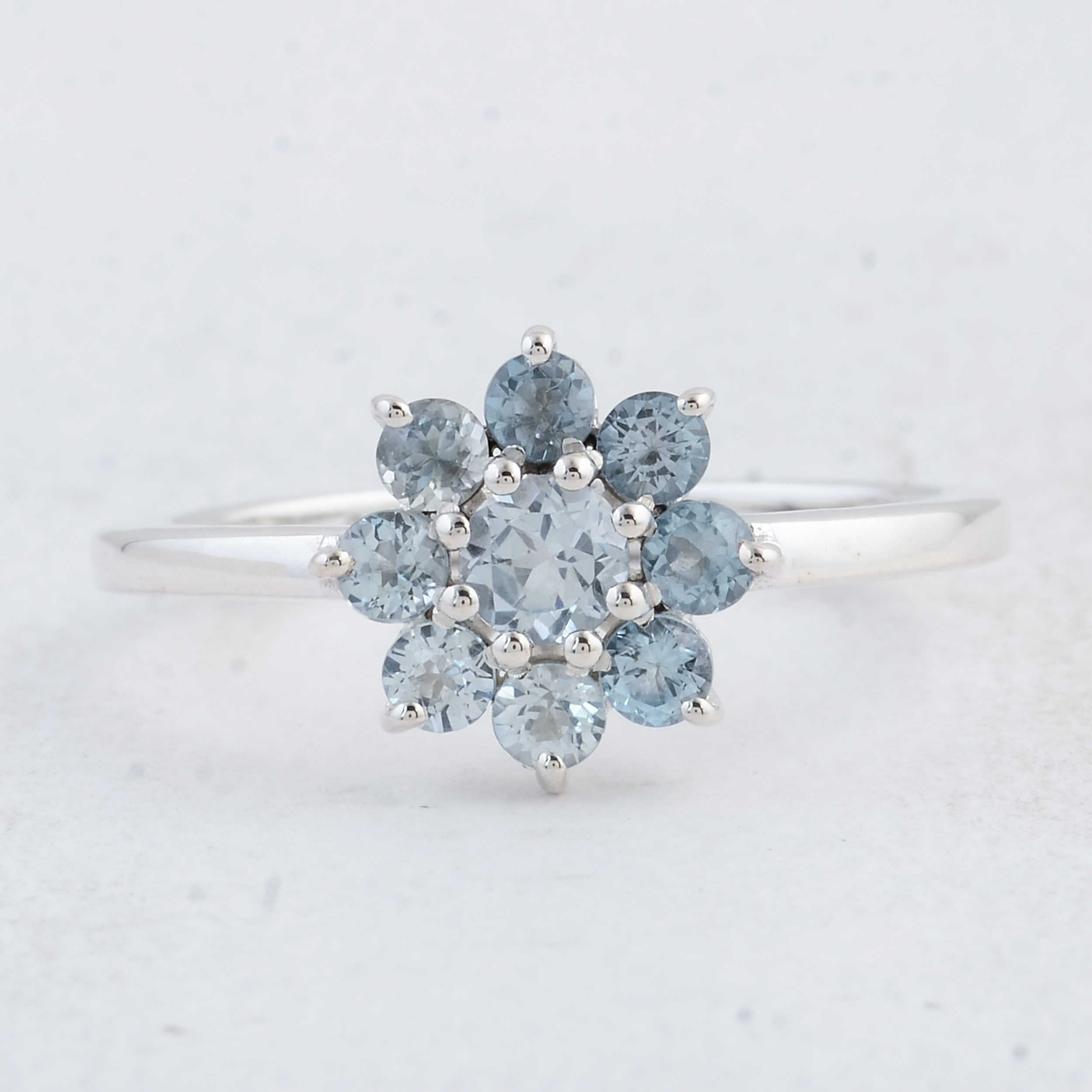 NO RESERVE 0.93 Ct Round Swiss Blue Topaz 925 Sterling Silver Ring