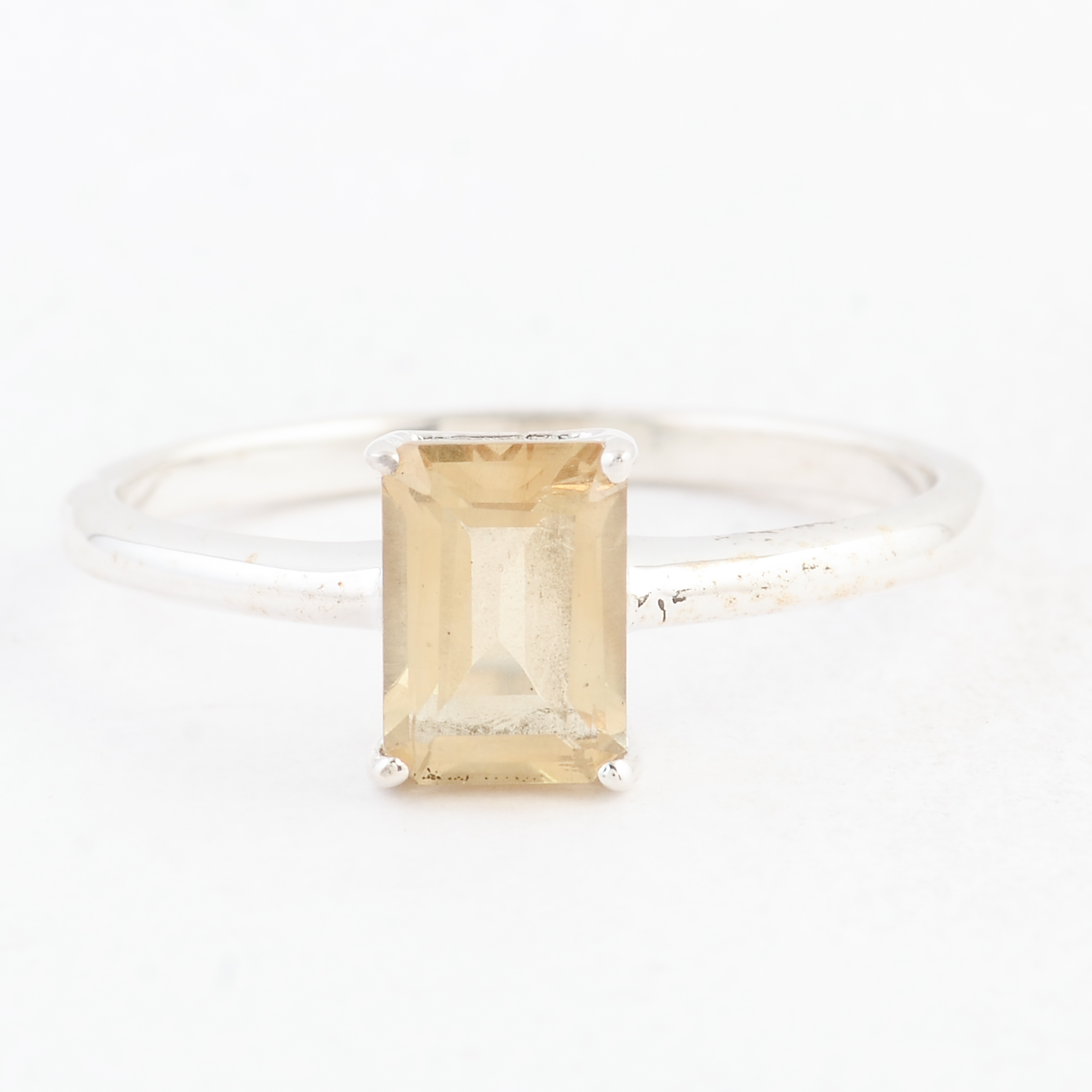 NO RESERVE 0.94 Ct Octagon Citrine 925 Sterling Silver Ring