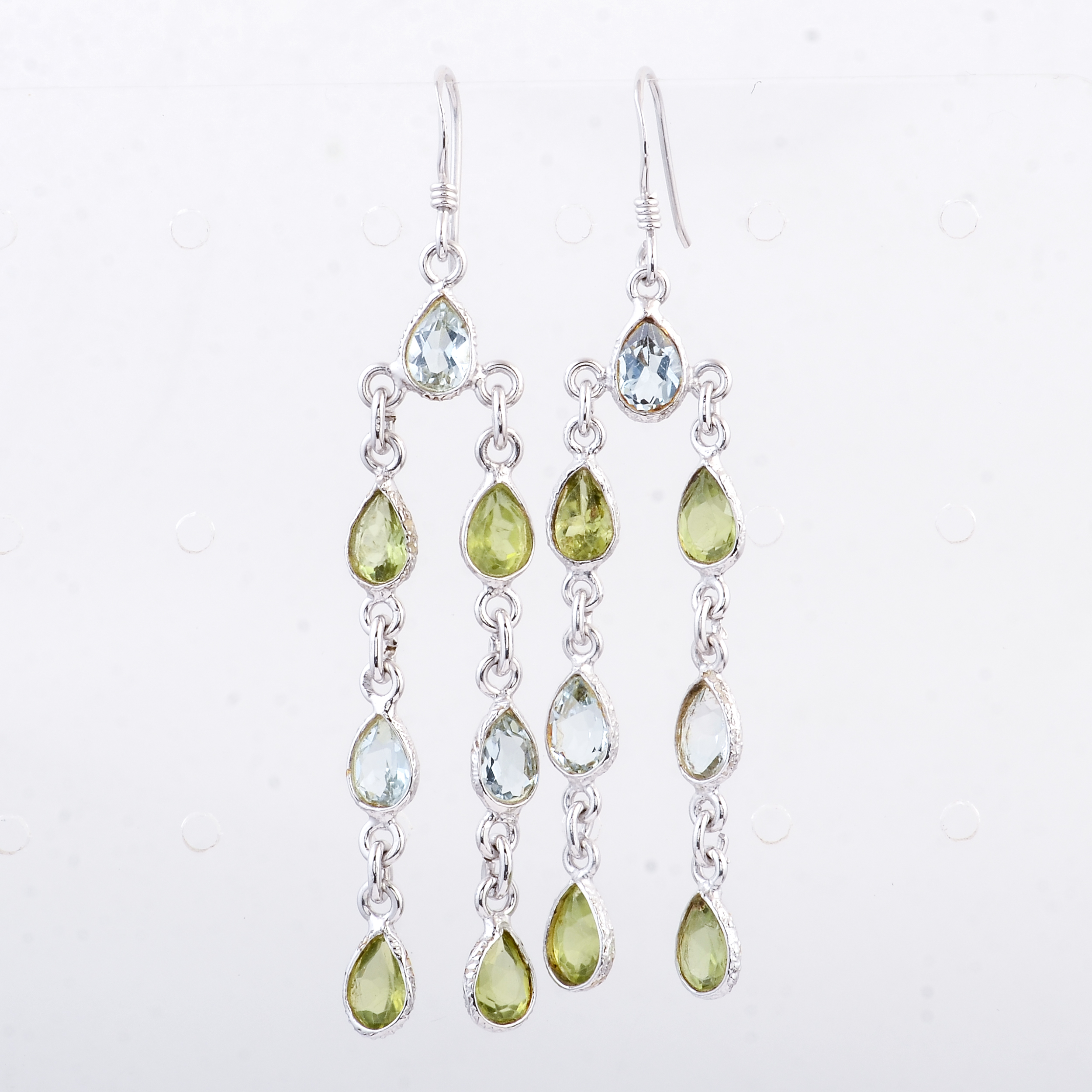NO RESERVE 10.13 Ct Peridot 925 Sterling Silver Earrings