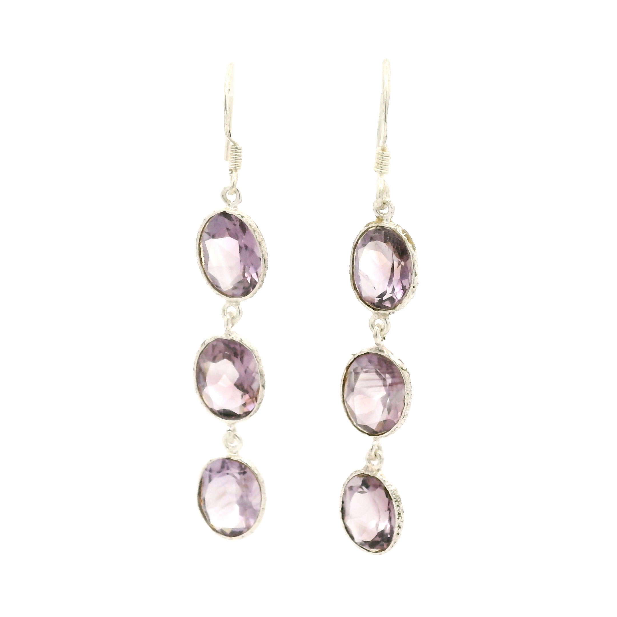 NO RESERVE 10.35 Ct Amethyst 925 Sterling Silver Earrings
