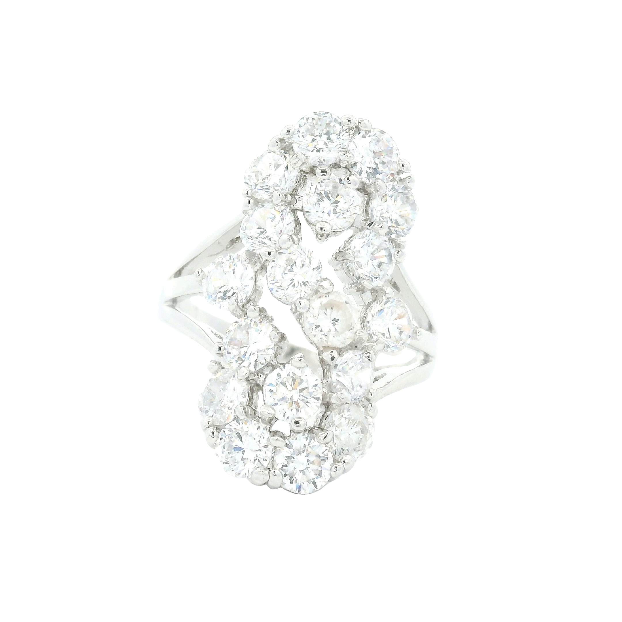 NO RESERVE 10.35 Ct Cubic Zirconia 925 Sterling Silver Ring