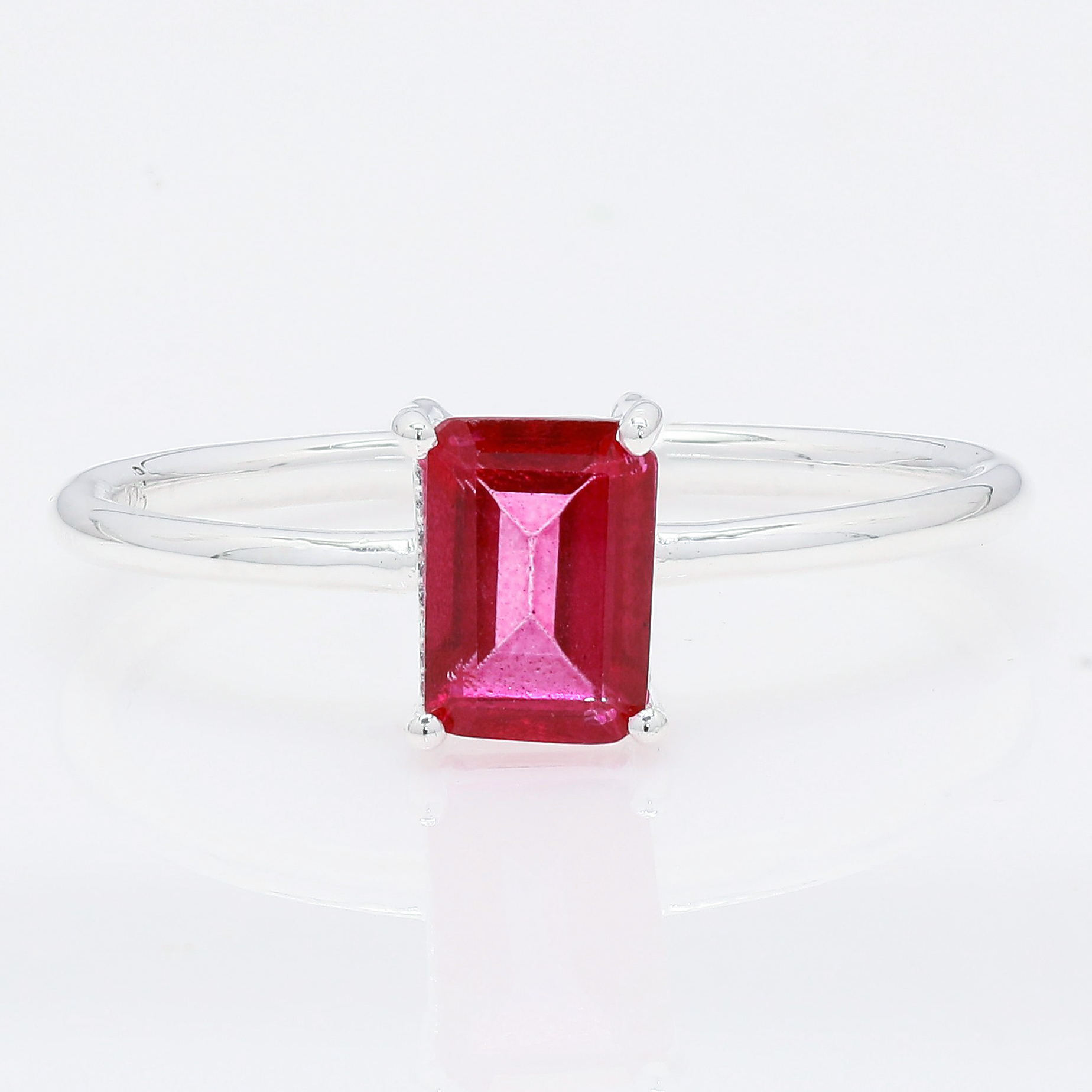 NO RESERVE 1.04 Ct Octagon Pink Topaz 925 Sterling Silver Ring