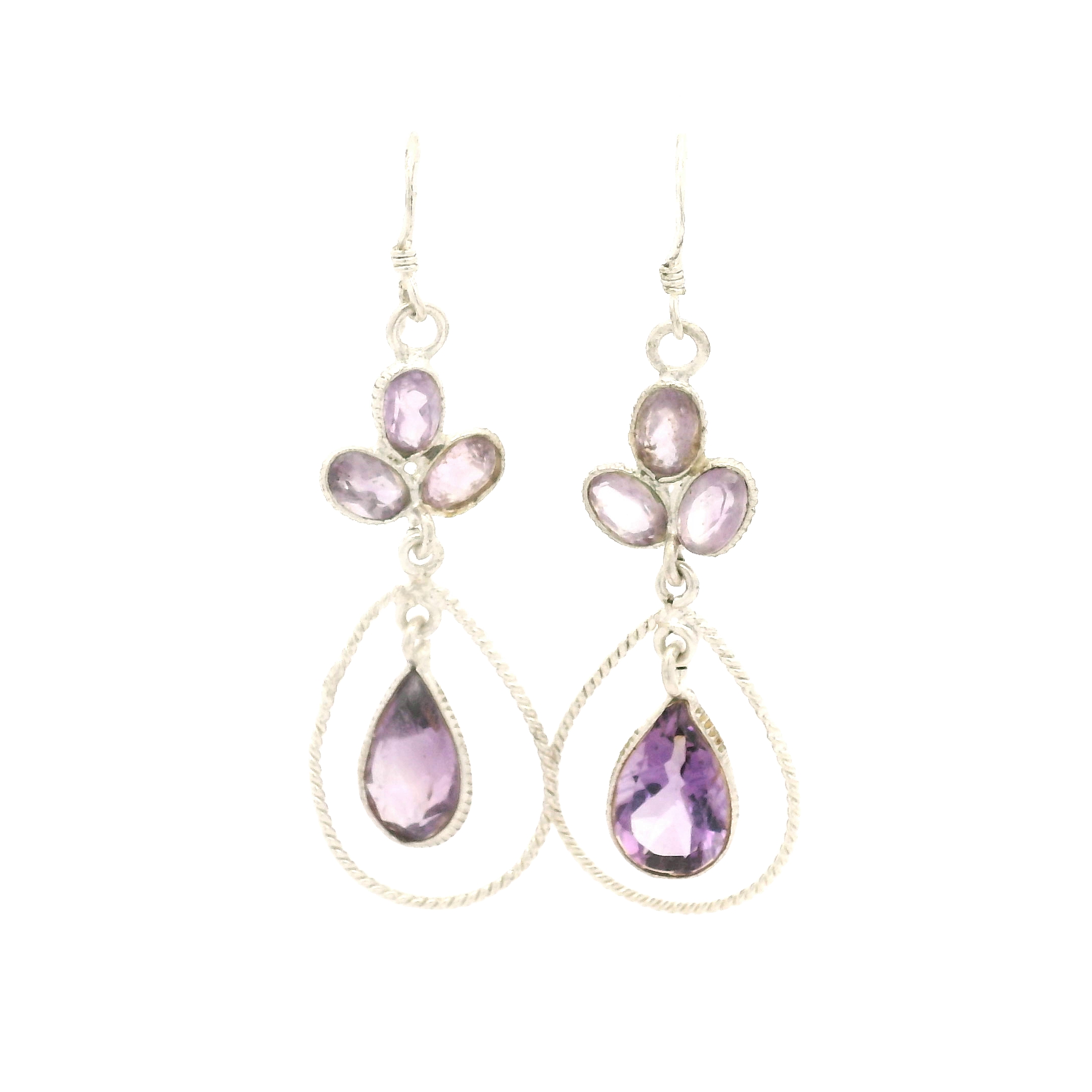 NO RESERVE 10.63 Ct Amethyst 925 Sterling Silver Earrings