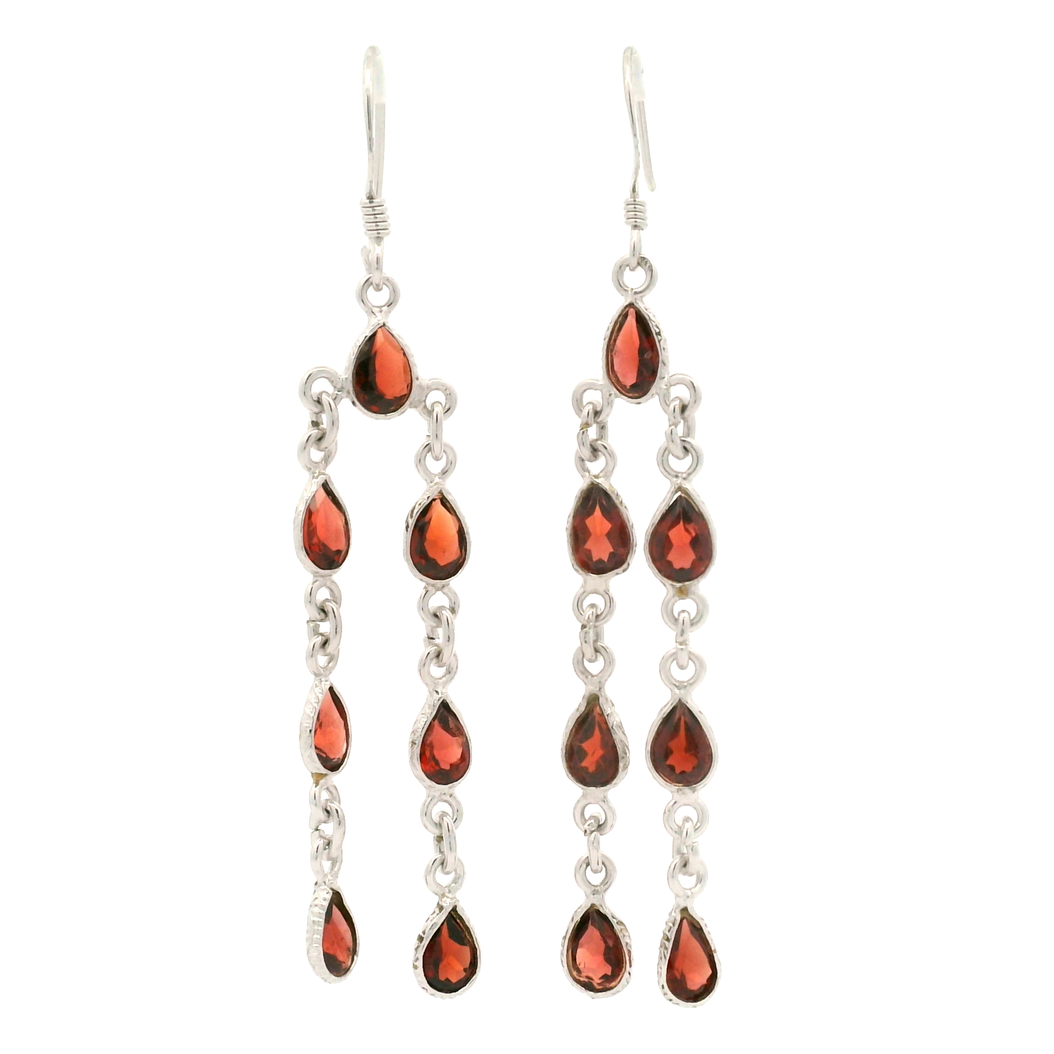 NO RESERVE 10.77 Ct Garnet 925 Sterling Silver Earrings