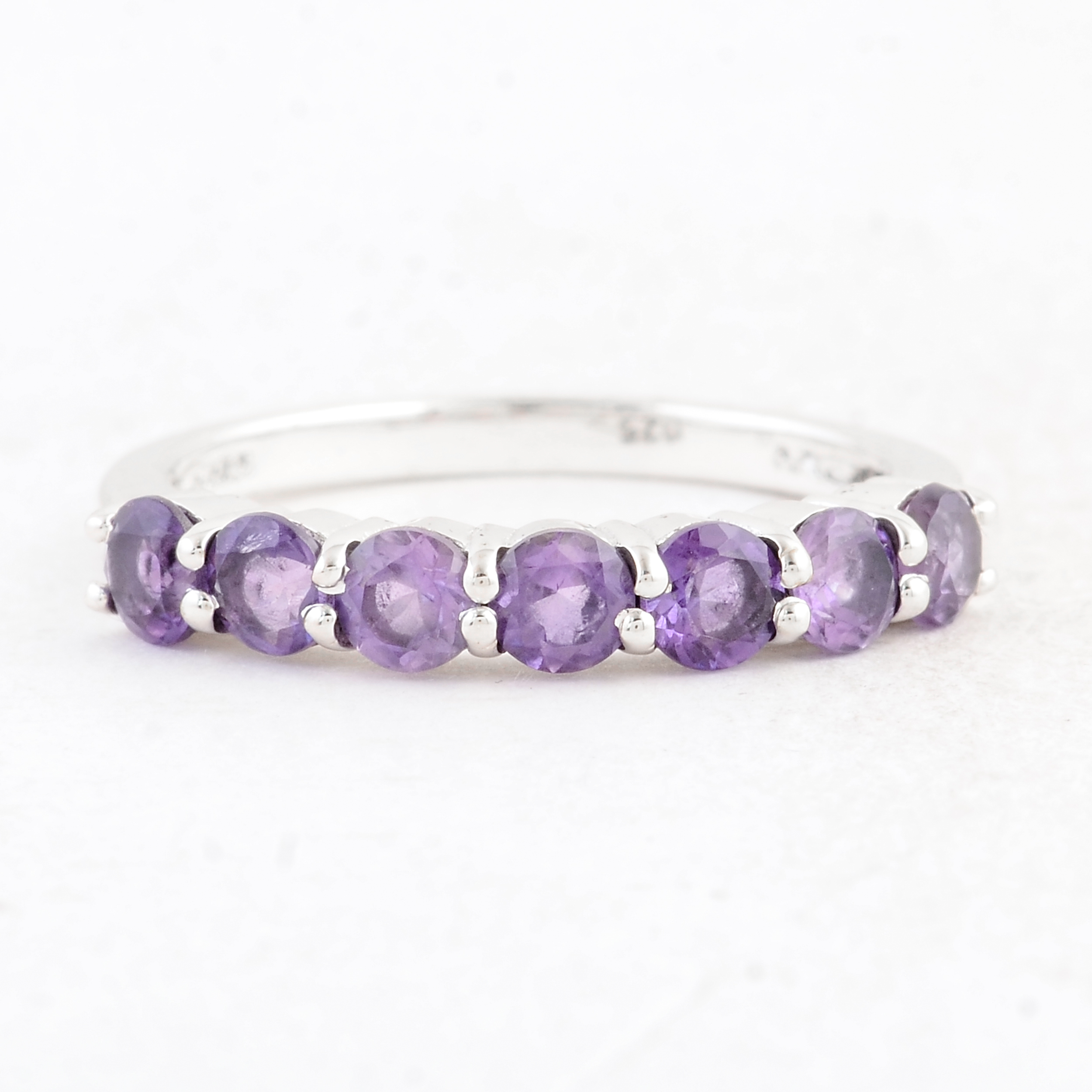 NO RESERVE 1.08 Ct Round Amethyst 925 Sterling Silver Ring