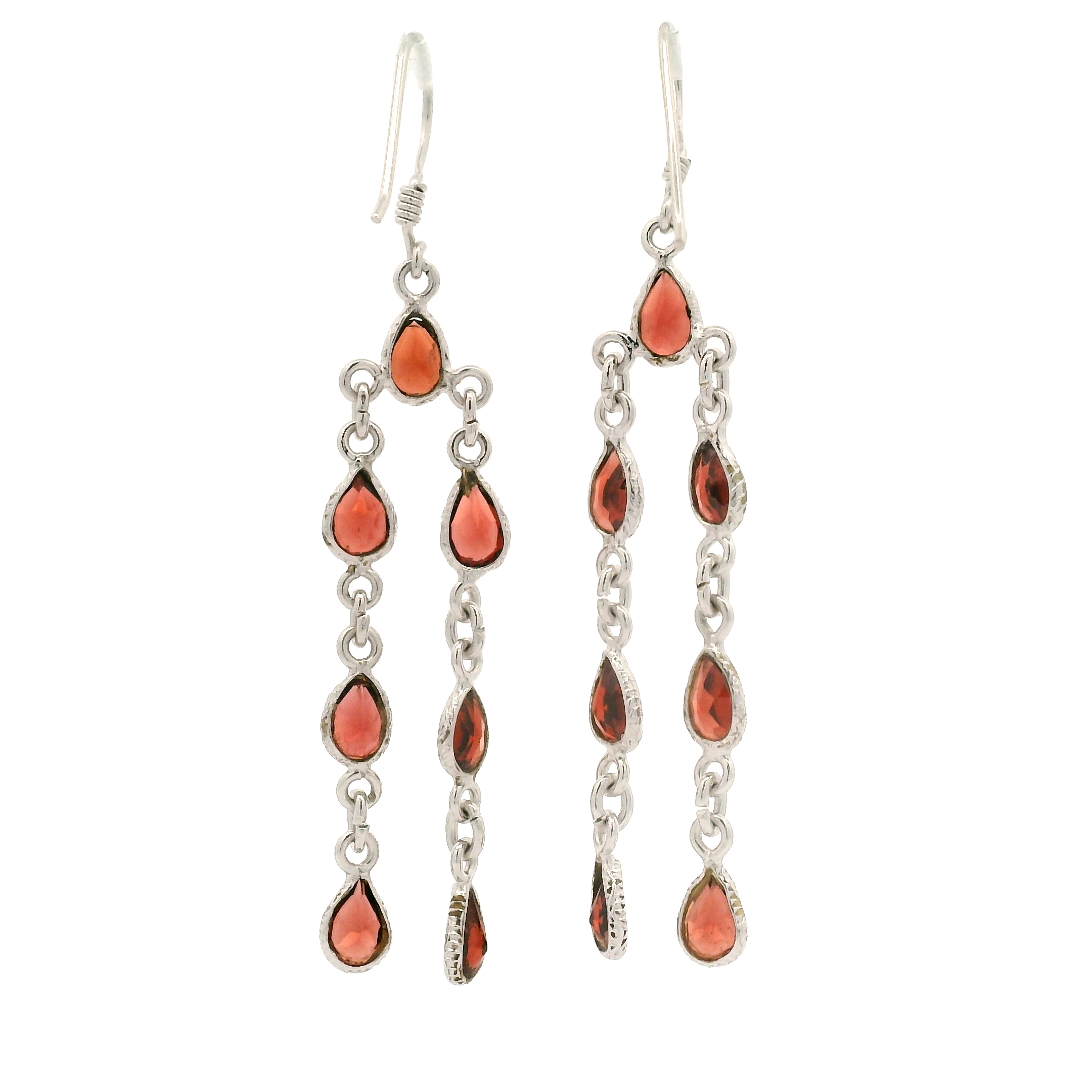 NO RESERVE 10.98 Ct Garnet 925 Sterling Silver Earrings