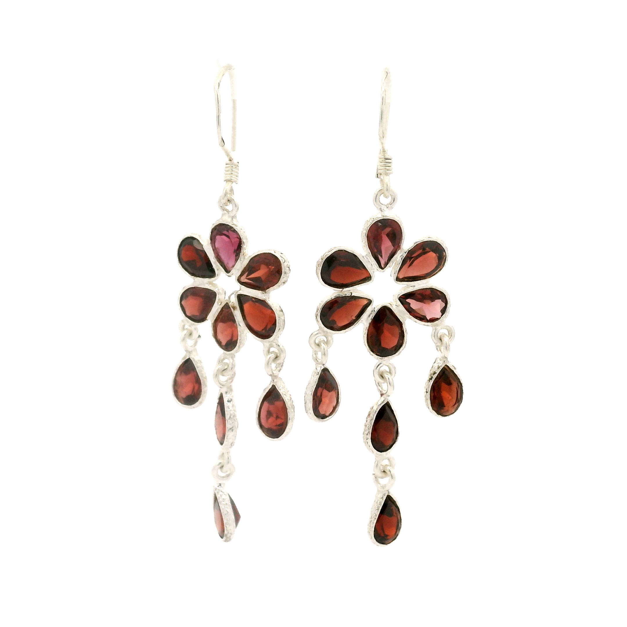 NO RESERVE 11.10 Ct Garnet 925 Sterling Silver Earrings