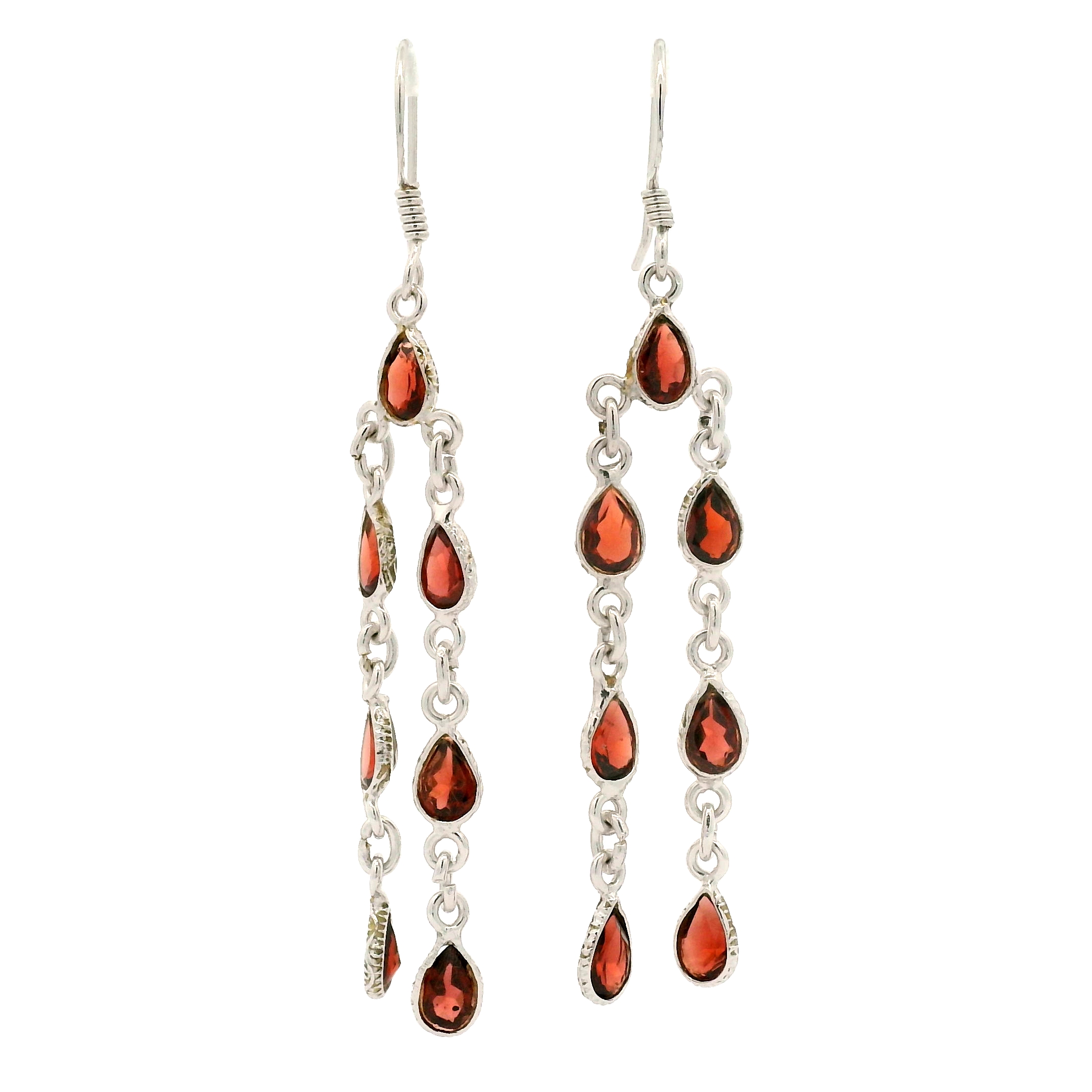 NO RESERVE 11.13 Ct Garnet 925 Sterling Silver Earrings