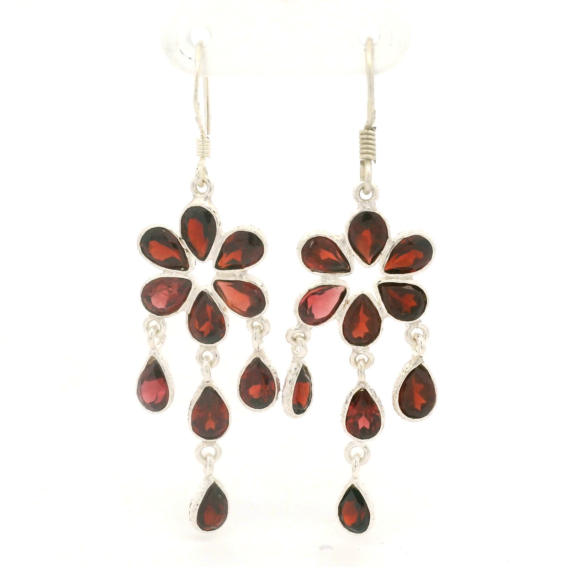 NO RESERVE 11.50 Ct Garnet 925 Sterling Silver Earrings