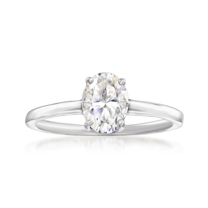 NO RESERVE 1.25 Carat Moissanite Ring in Sterling Silver. Size 7