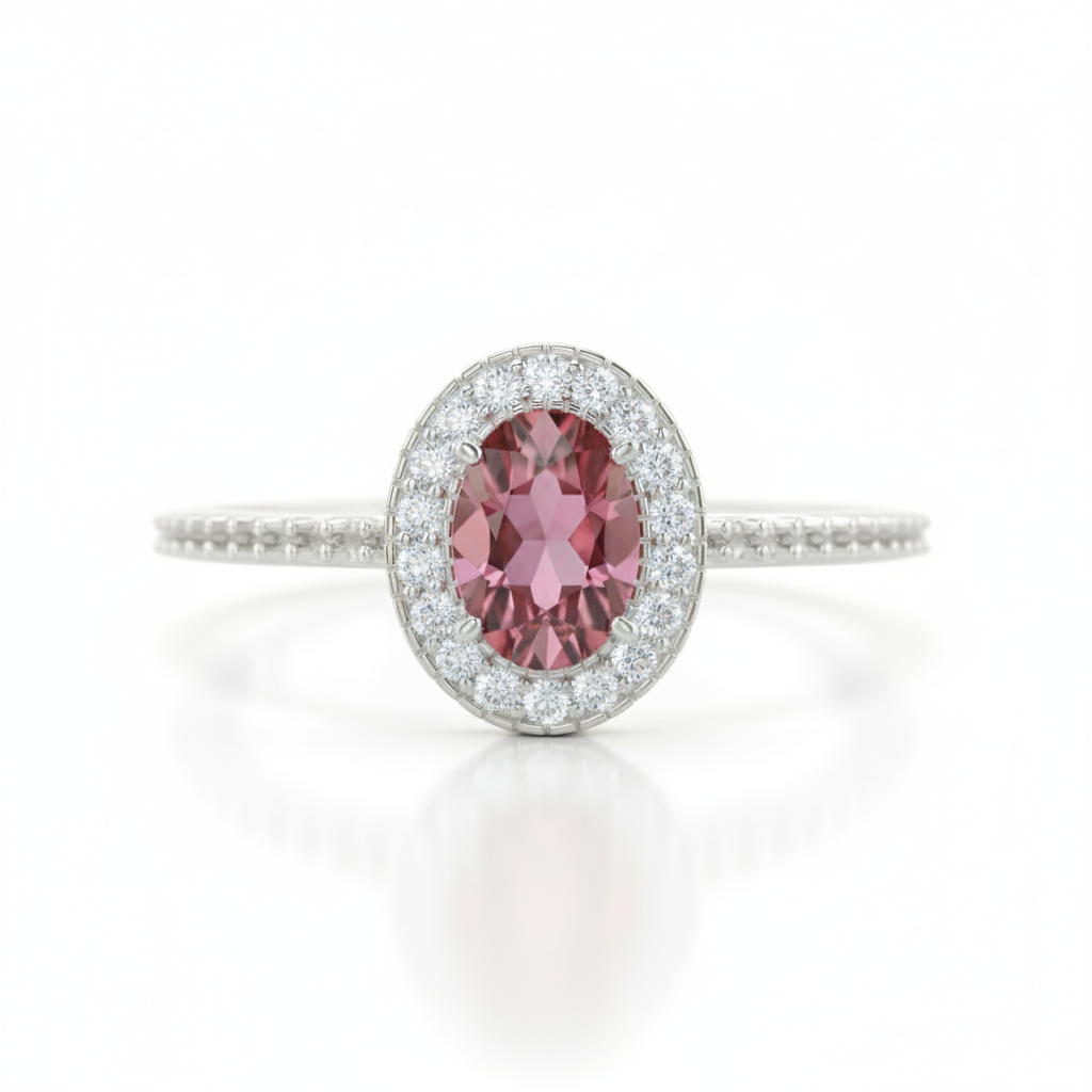 NO RESERVE 1.30 Ct Oval Blue Topaz, White Zircon, 925 Sterling Silver Ring