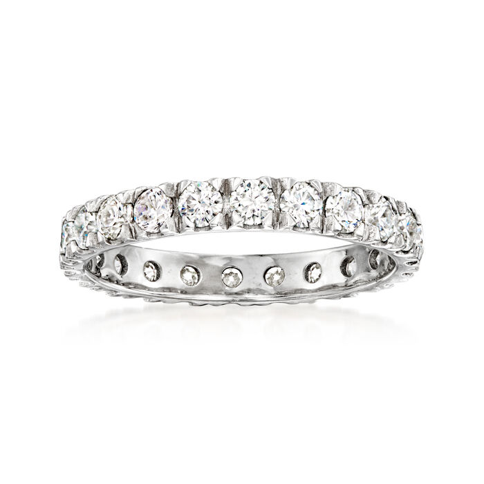 NO RESERVE 1.32 ct. t.w. Moissanite Eternity Band in Sterling Silver. Size 9