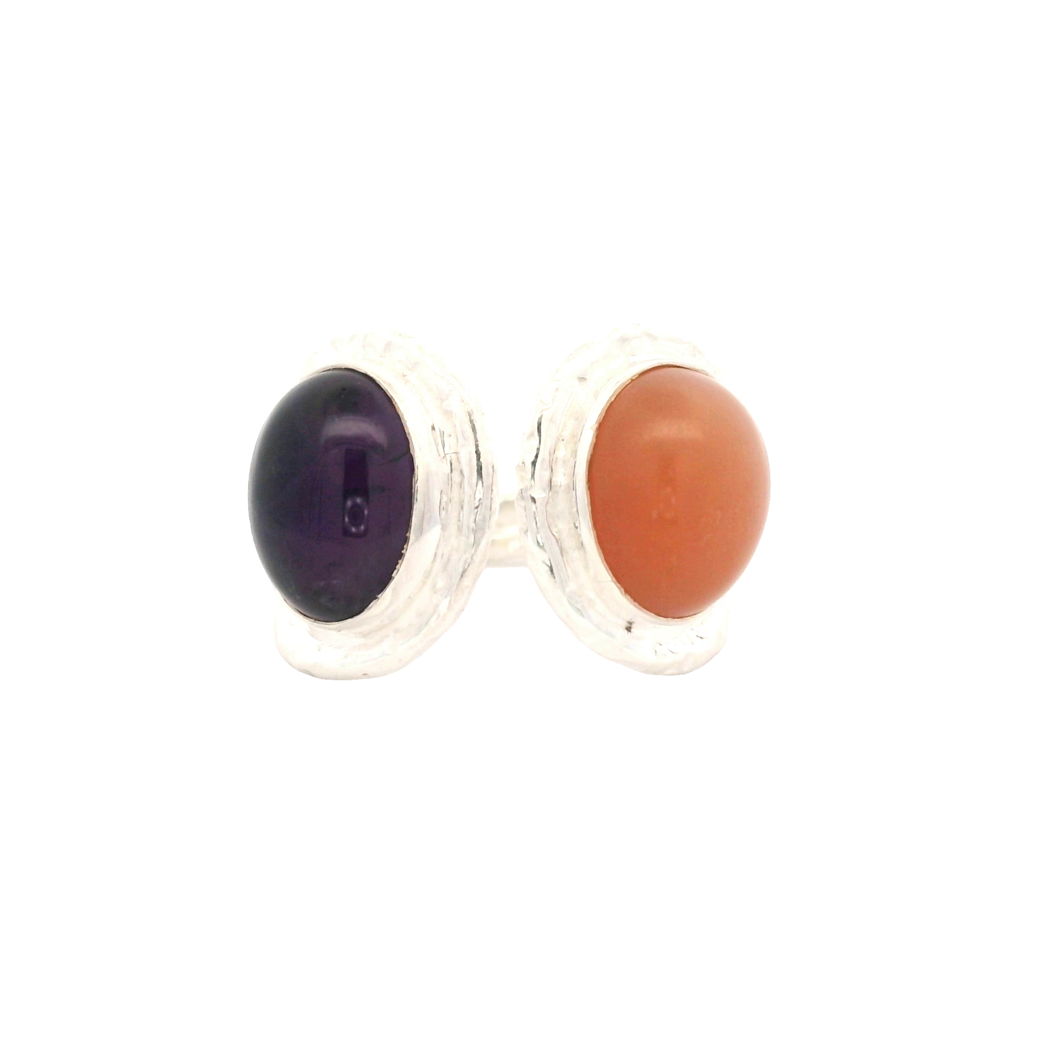 NO RESERVE 13.53 Ct Amethyst, Moonstone 925 Sterling Silver Ring