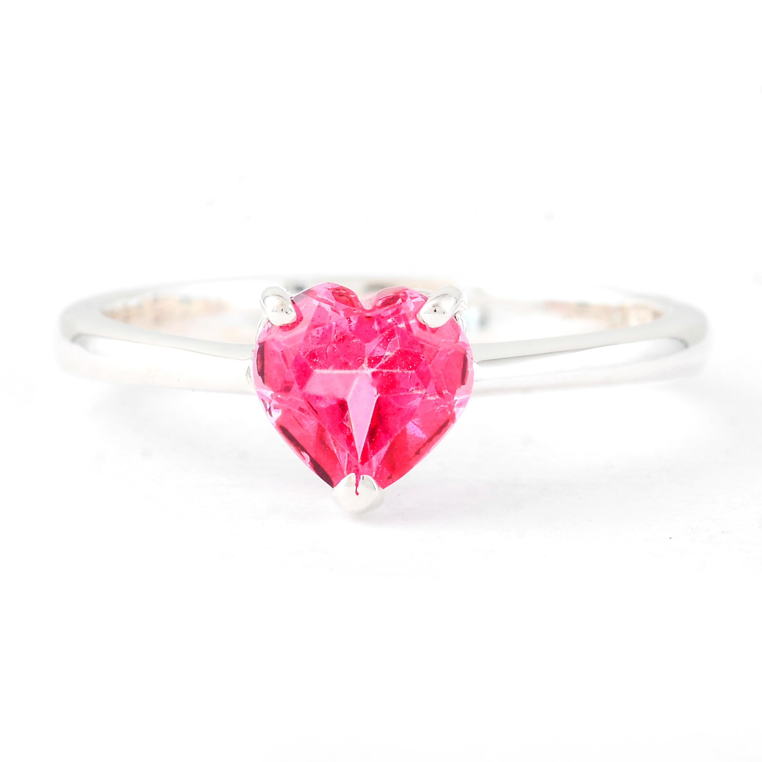 NO RESERVE 1.38 Ct Heart Pink Topaz, 925 Sterling Silver Ring