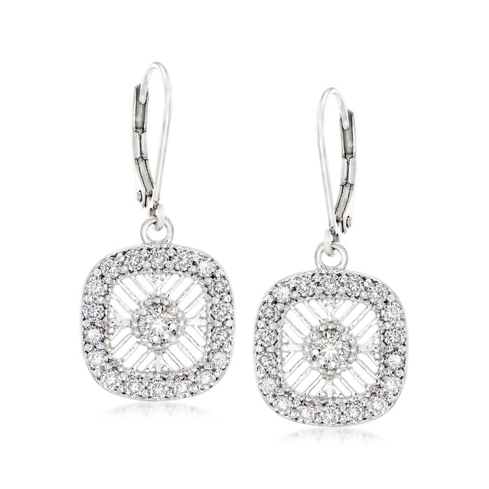 NO RESERVE 1.40 ct. Moissanite Round Sterling Silver Women Earrings