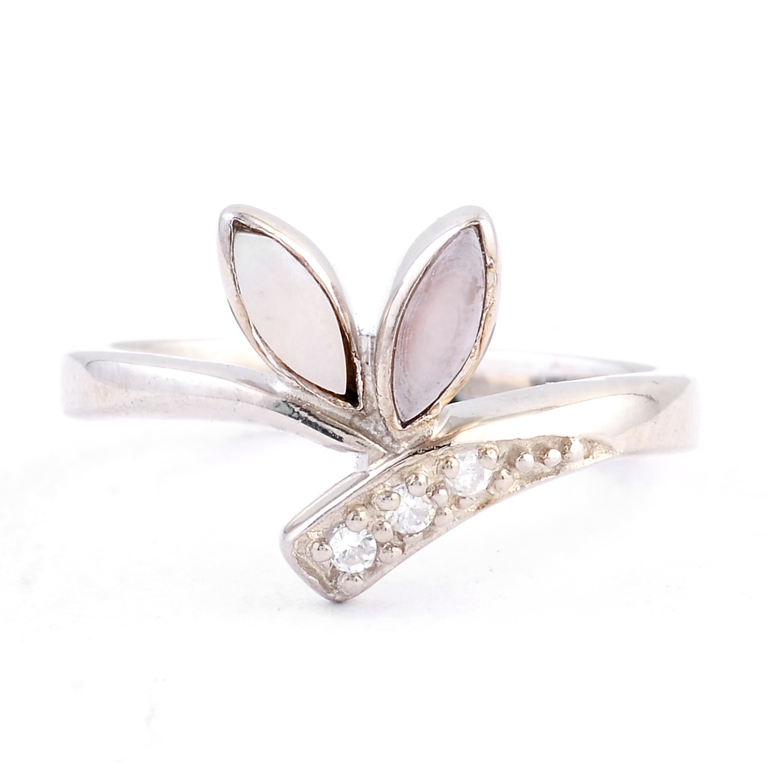 NO RESERVE 1.45 Ct Pearl Cz 925 Sterling Silver Ring