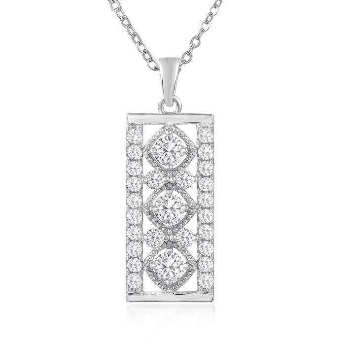 NO RESERVE 1.51 ct.Moissanite Pendant Necklace in Sterling Silver