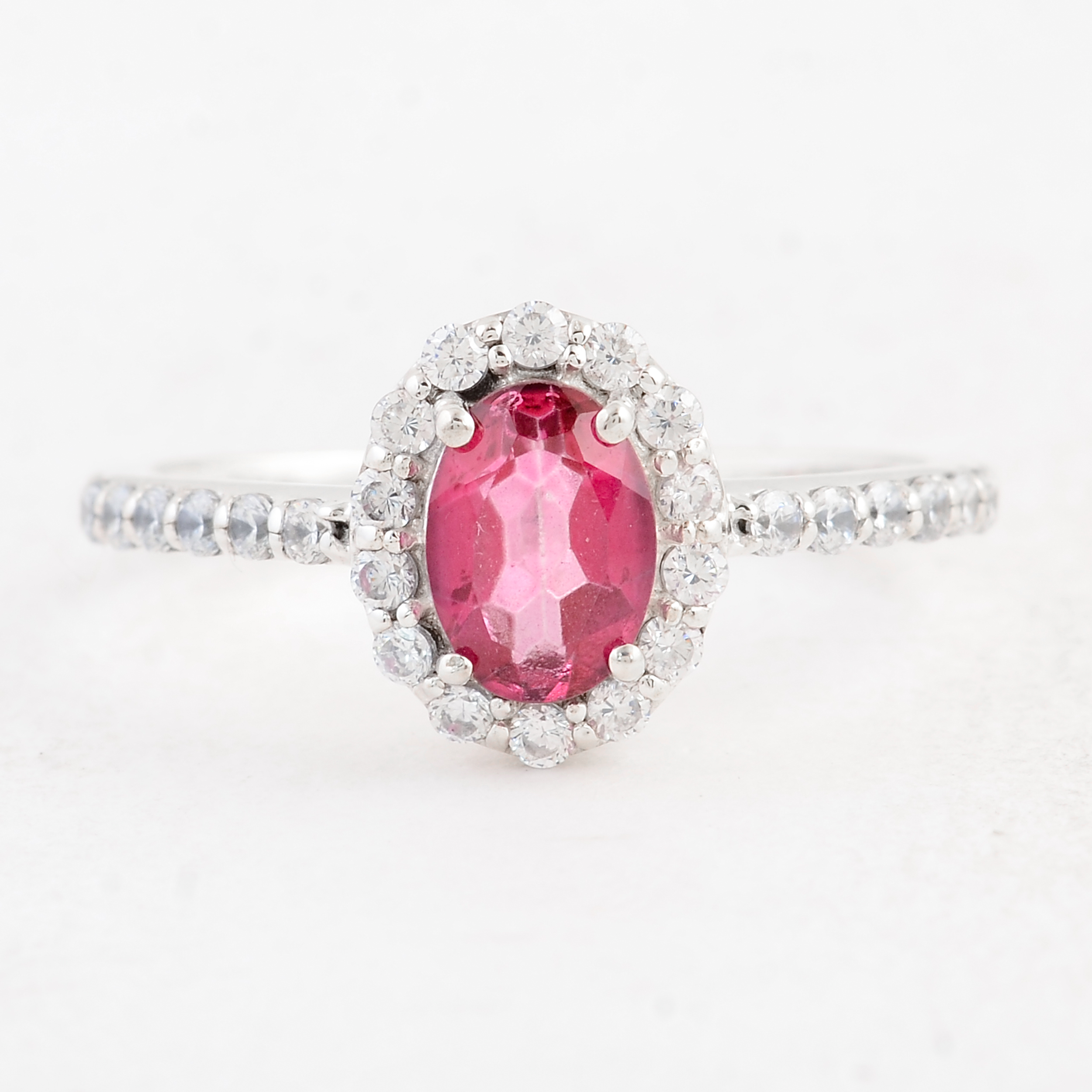 NO RESERVE 1.56 Ct Oval Pink Topaz 925 Sterling Silver Ring