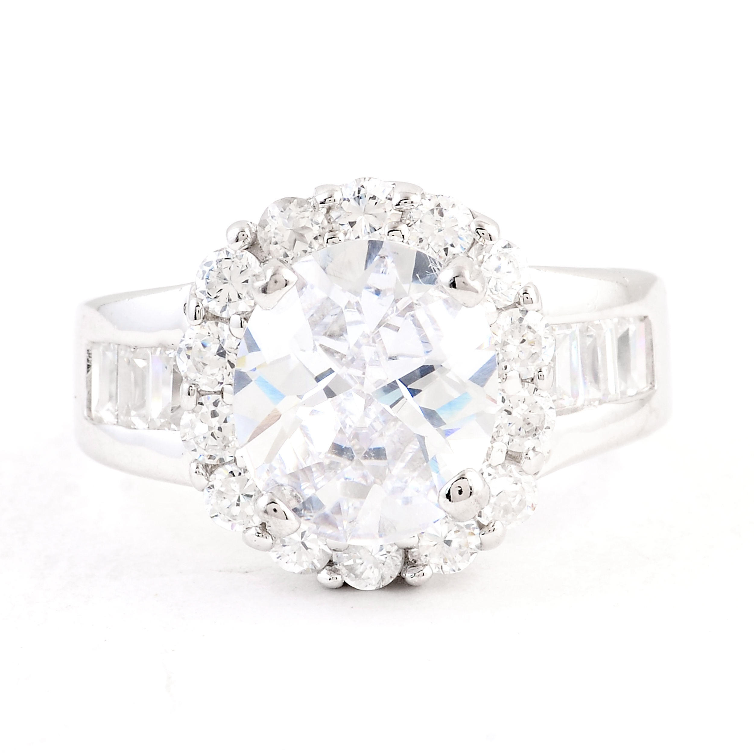 NO RESERVE 15.86 Ct Cubic Zirconia 925 Sterling Silver Ring
