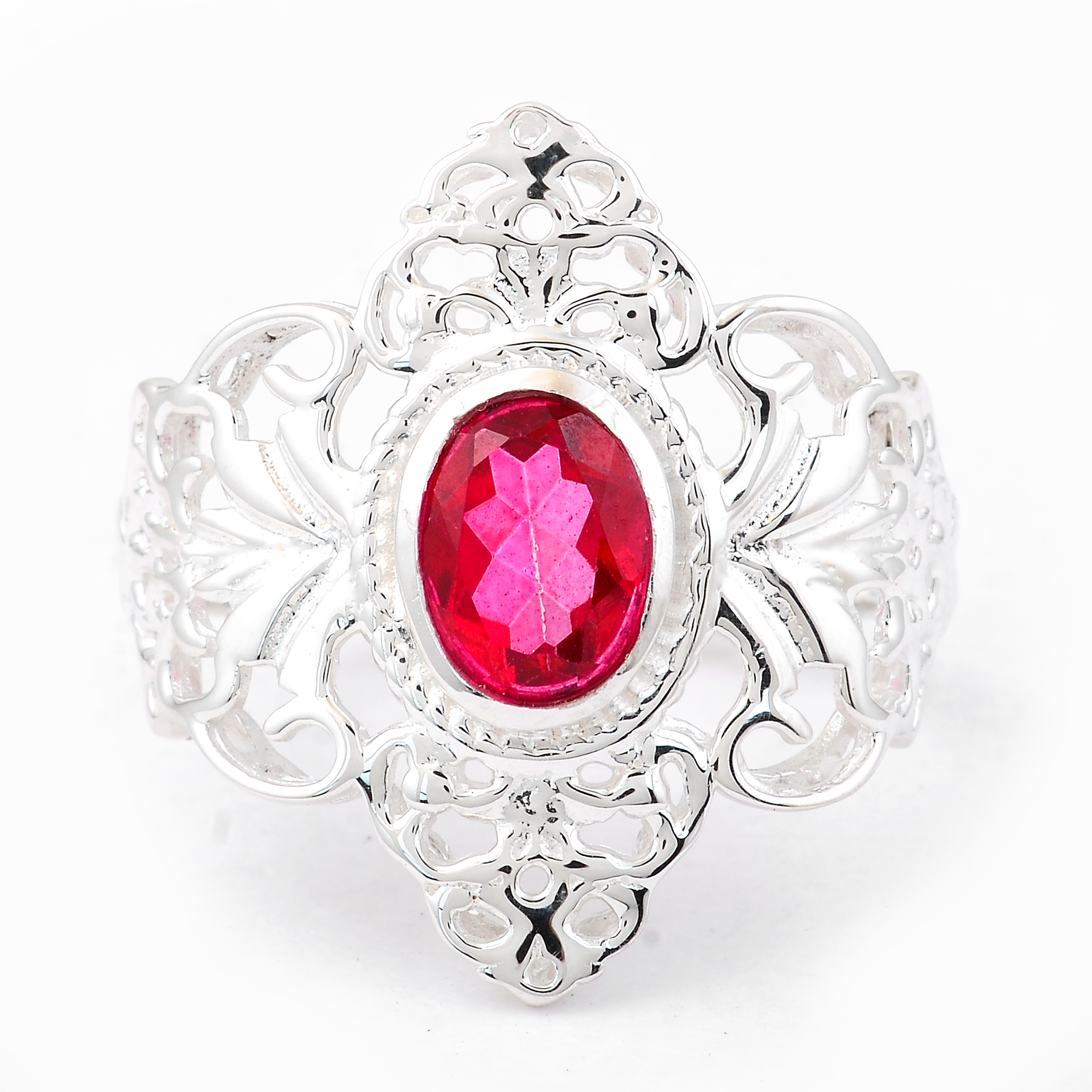 NO RESERVE 1.60 Ct Oval Pink Topaz, 925 Sterling Silver Ring