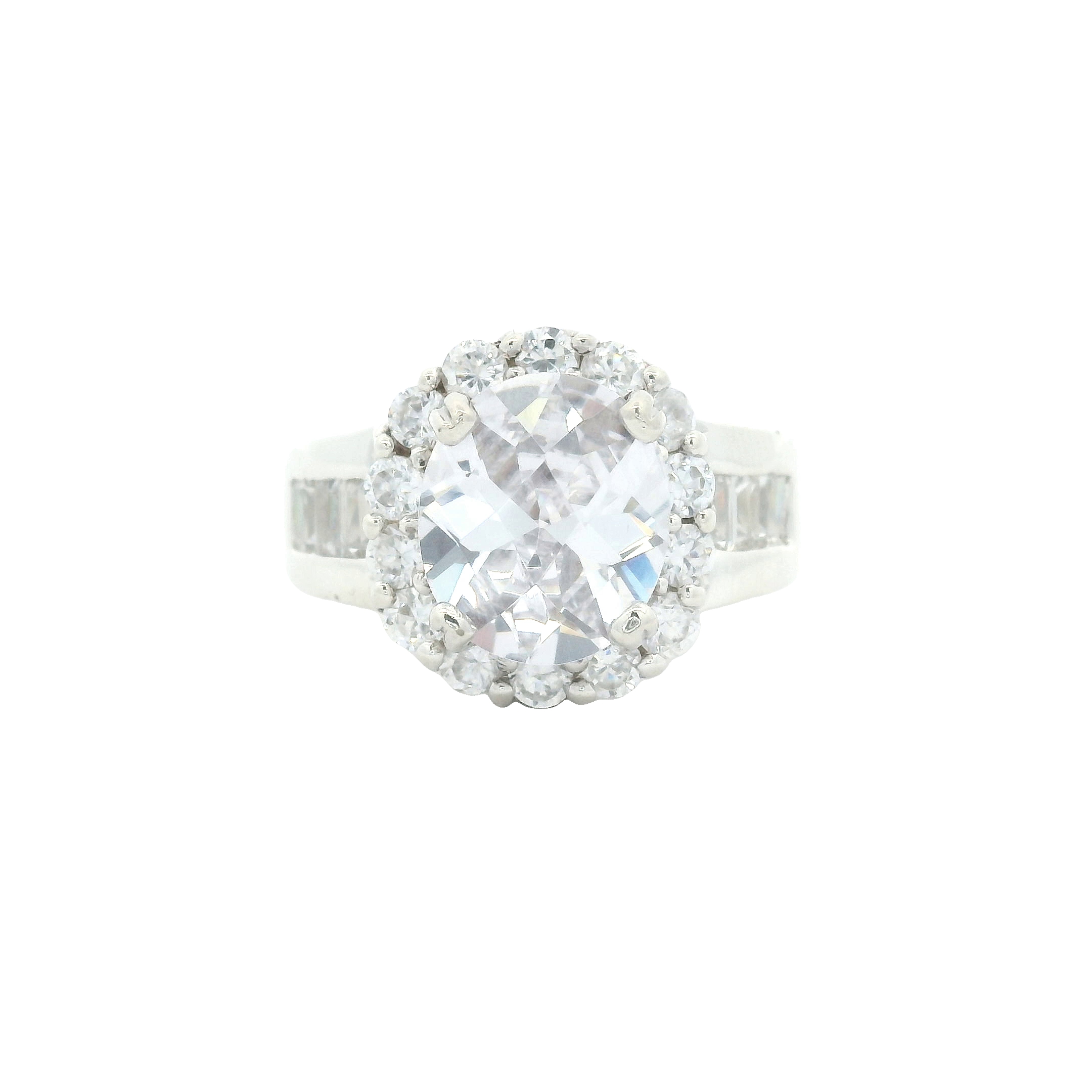 NO RESERVE 16.26 Ct Cubic Zirconia 925 Sterling Silver Ring