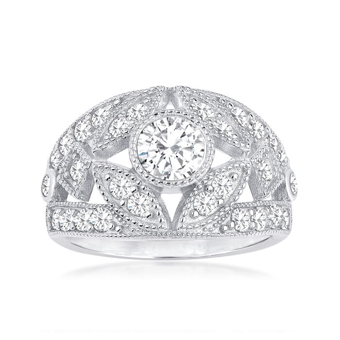 NO RESERVE 1.64 ct. Moissanite Round Sterling Silver Women Ring Size 8