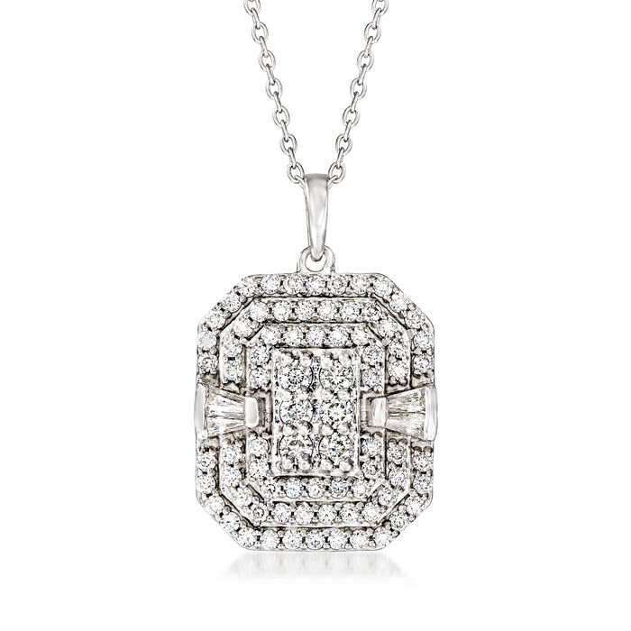 NO RESERVE 1.73 ct. t.w. Moissanite Cluster Pendant Necklace in Sterling Silver. 18"