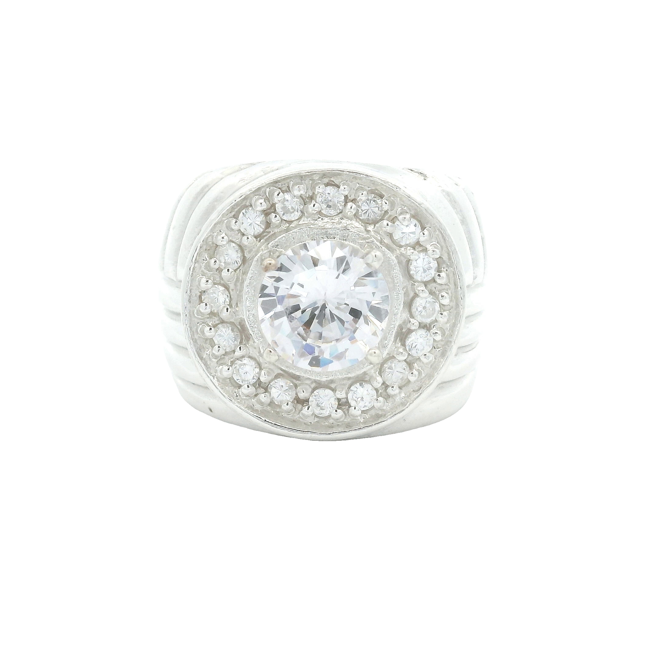 NO RESERVE 18.18 Ct Cubic Zirconia 925 Sterling Silver Ring