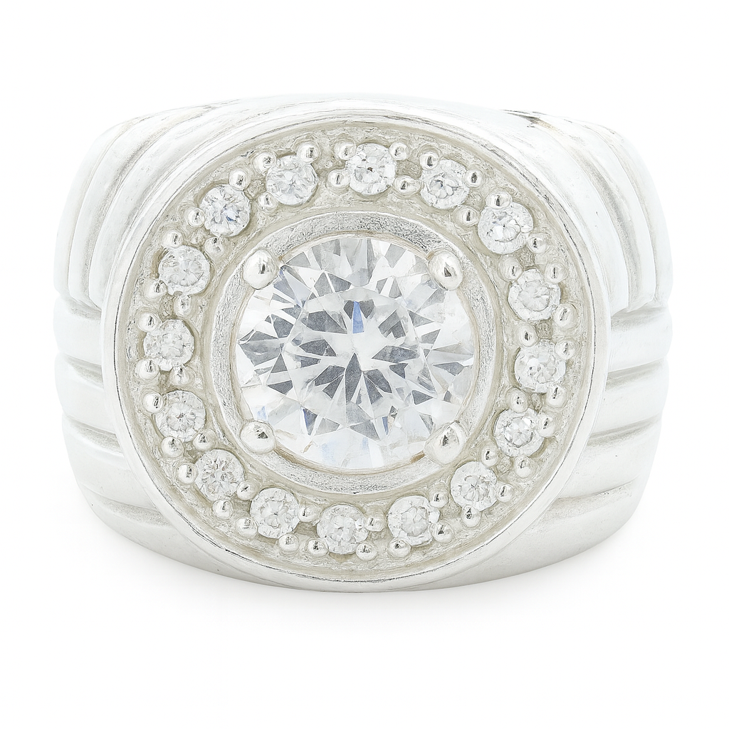 NO RESERVE 18.18 Ct Cubic Zirconia 925 Sterling Silver Ring