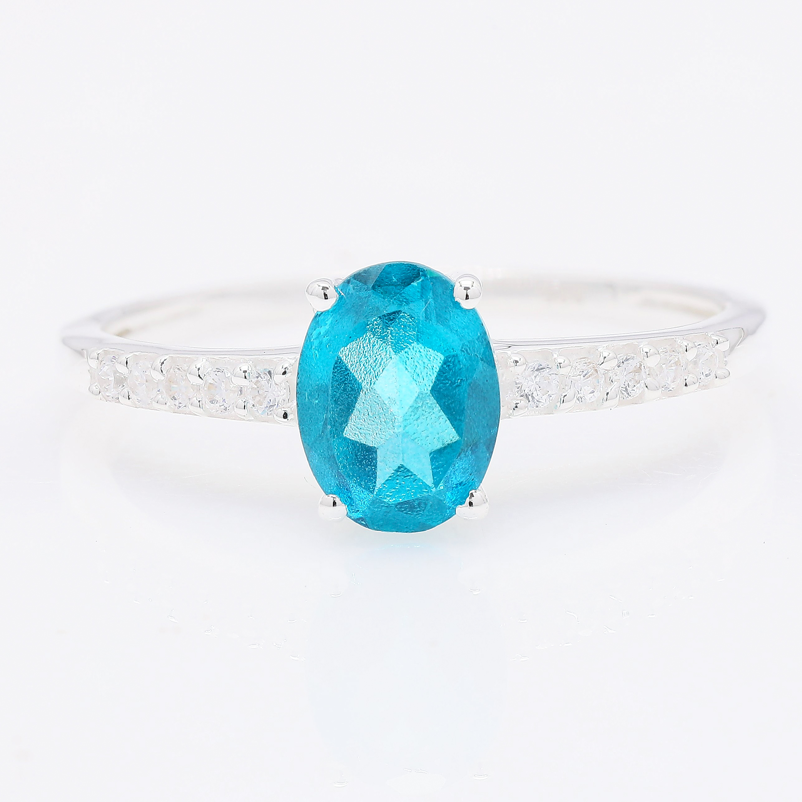 NO RESERVE 1.90 Ct Oval Tz Color Topaz, Cubic Zirconia 925 Sterling Silver Ring