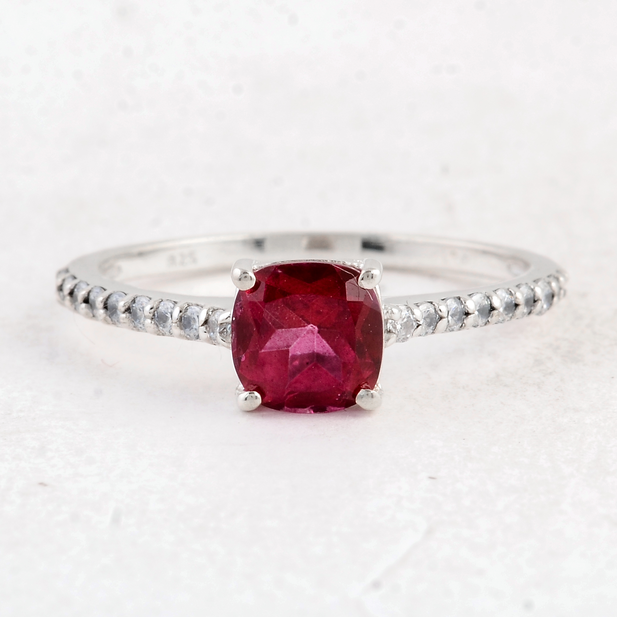 NO RESERVE 1.93 Ct Cushion Pink Topaz 925 Sterling Silver Ring