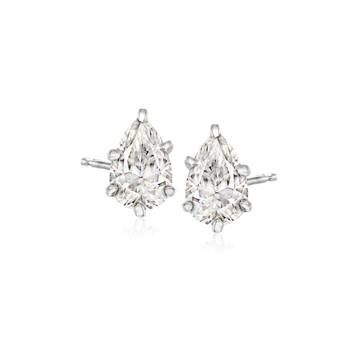 NO RESERVE 2 ct. Moissanite Pear Sterling Silver Women Earrings
