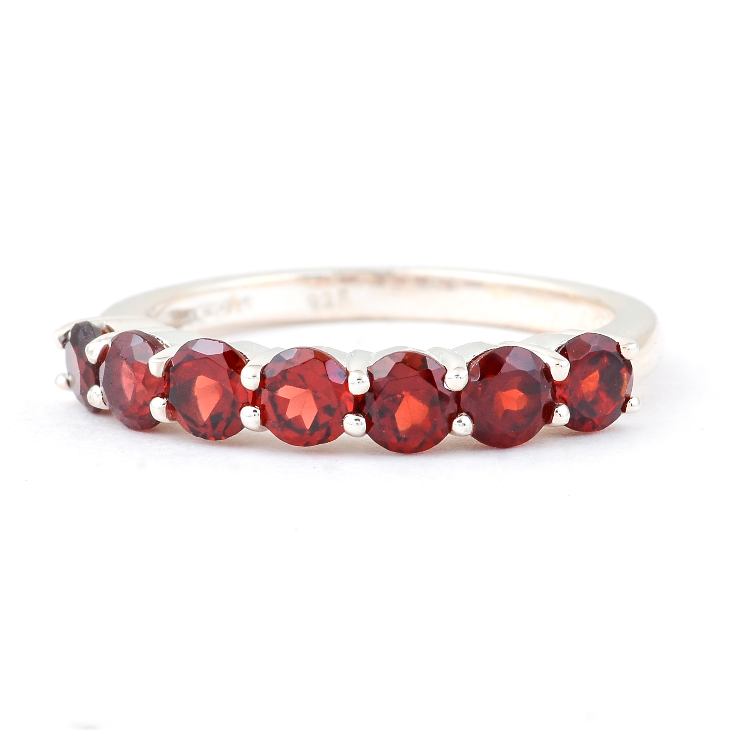 NO RESERVE 2.01 Ct Round Garnet, 925 Sterling Silver Ring