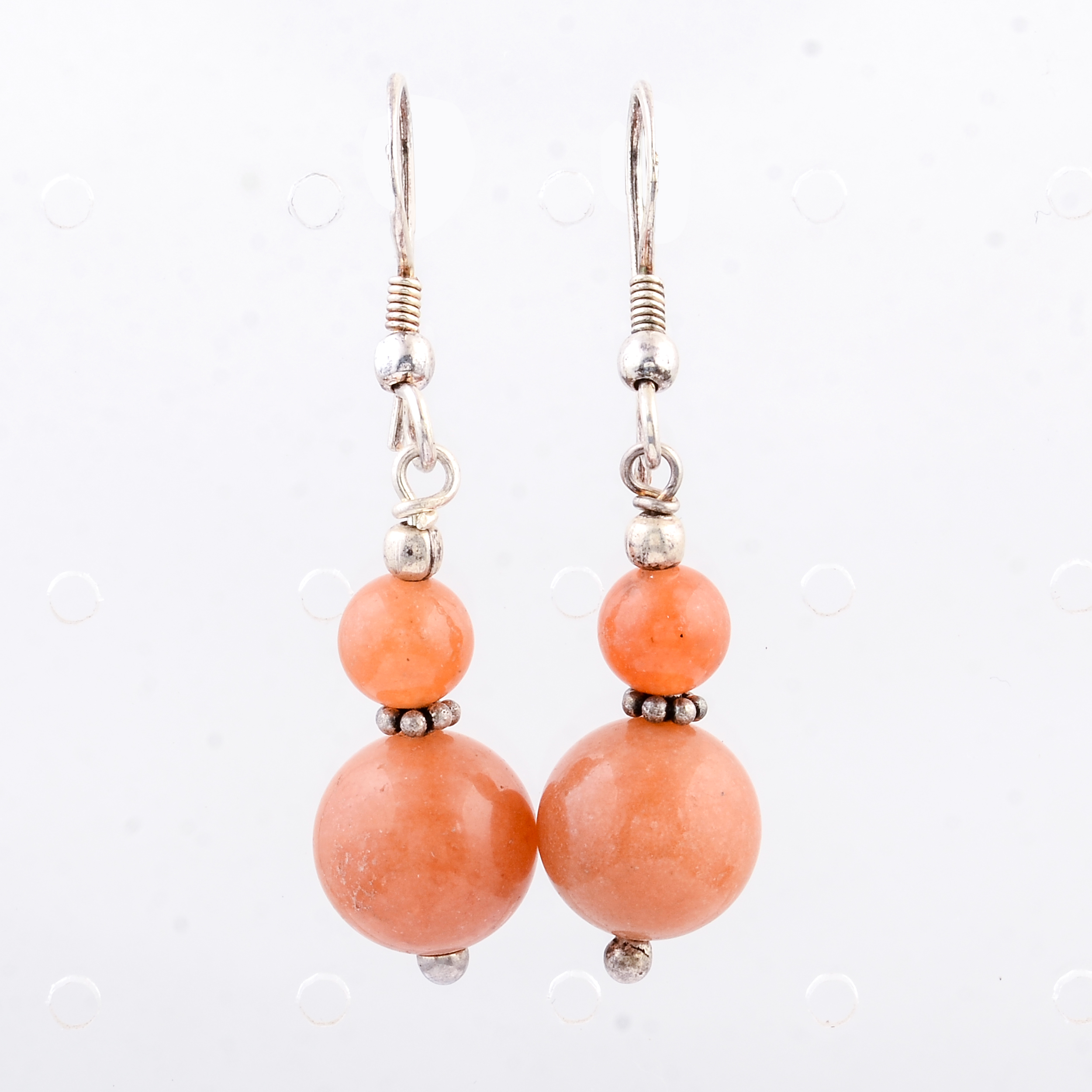 NO RESERVE 20.28 Ct Honey Jade 925 Sterling Silver Earrings