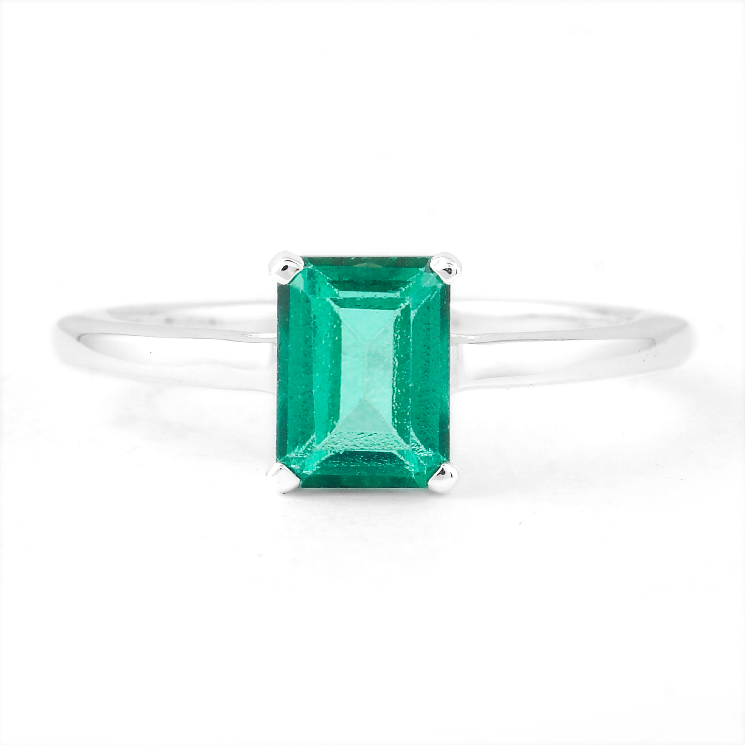 NO RESERVE 2.05 Ct Octagon Green Topaz 925 Sterling Silver Ring